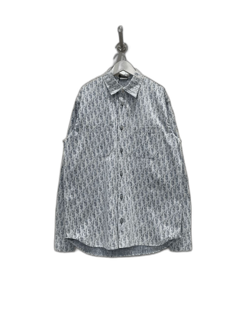 Dior Dior Blue Denim Shirt with Logo Print Size US M / EU 48-50 / 2 - 1 Thumbnail