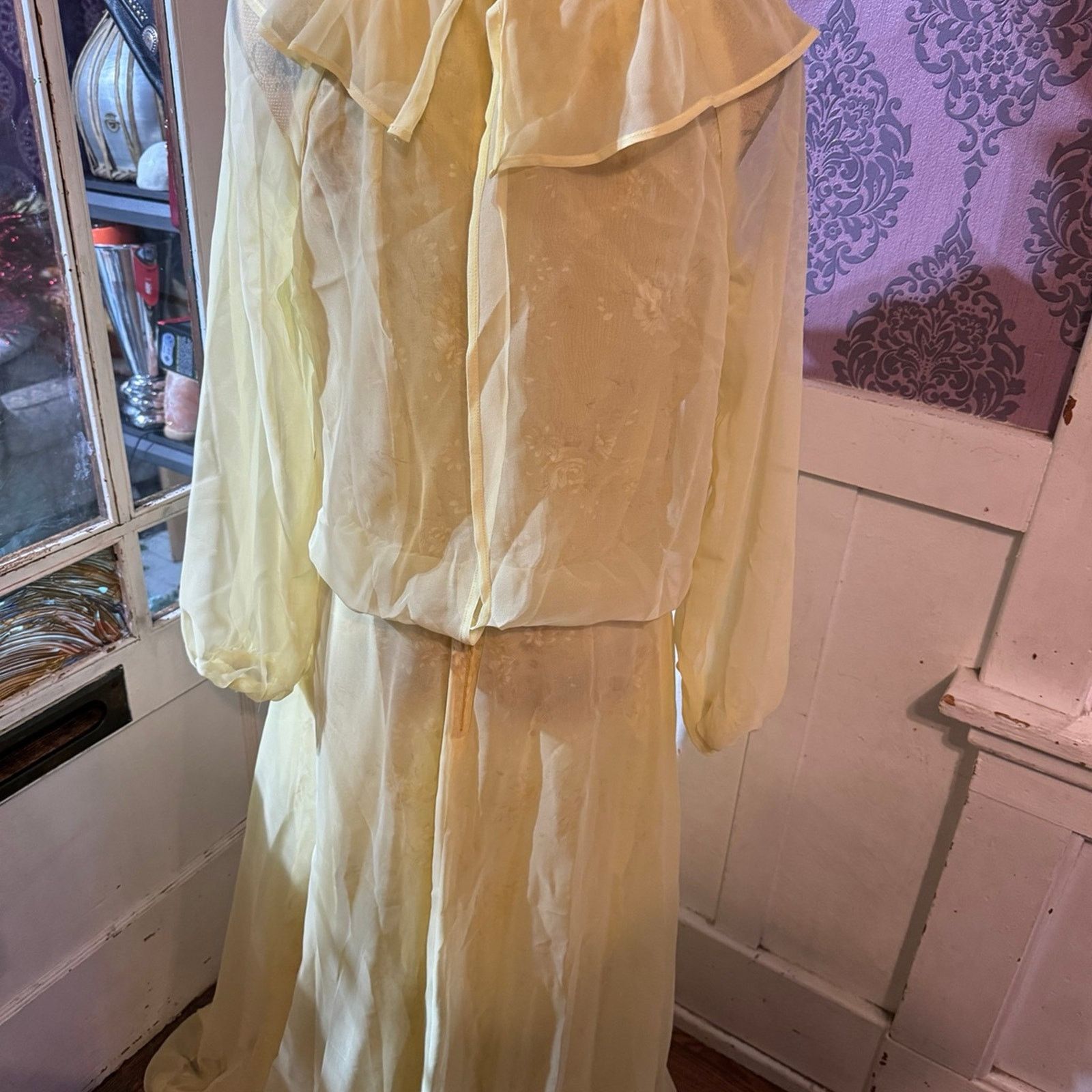 Handmade VTG chiffon overlay floral boho dress Size S / US 4 / IT 40 - 9 Thumbnail