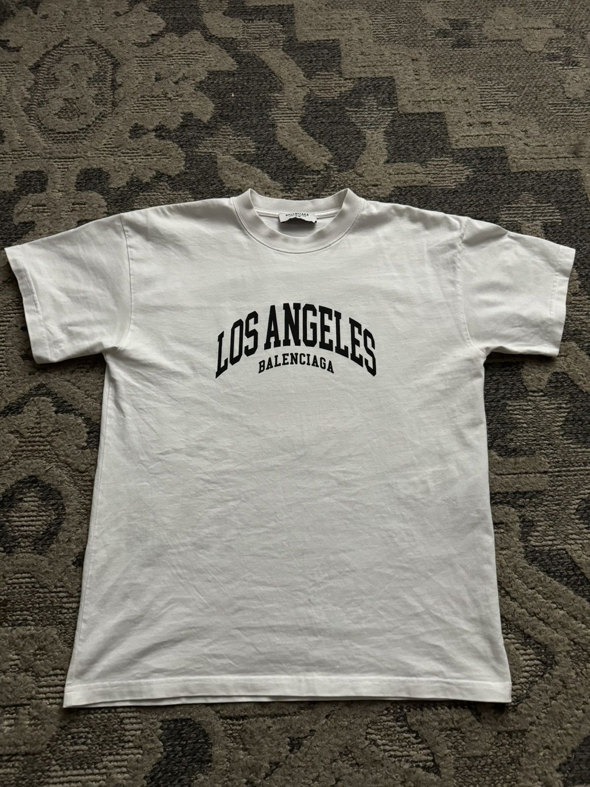 image of Balenciaga Limited Edition Los Angeles Unisex White Tee, Men's (Size XS)