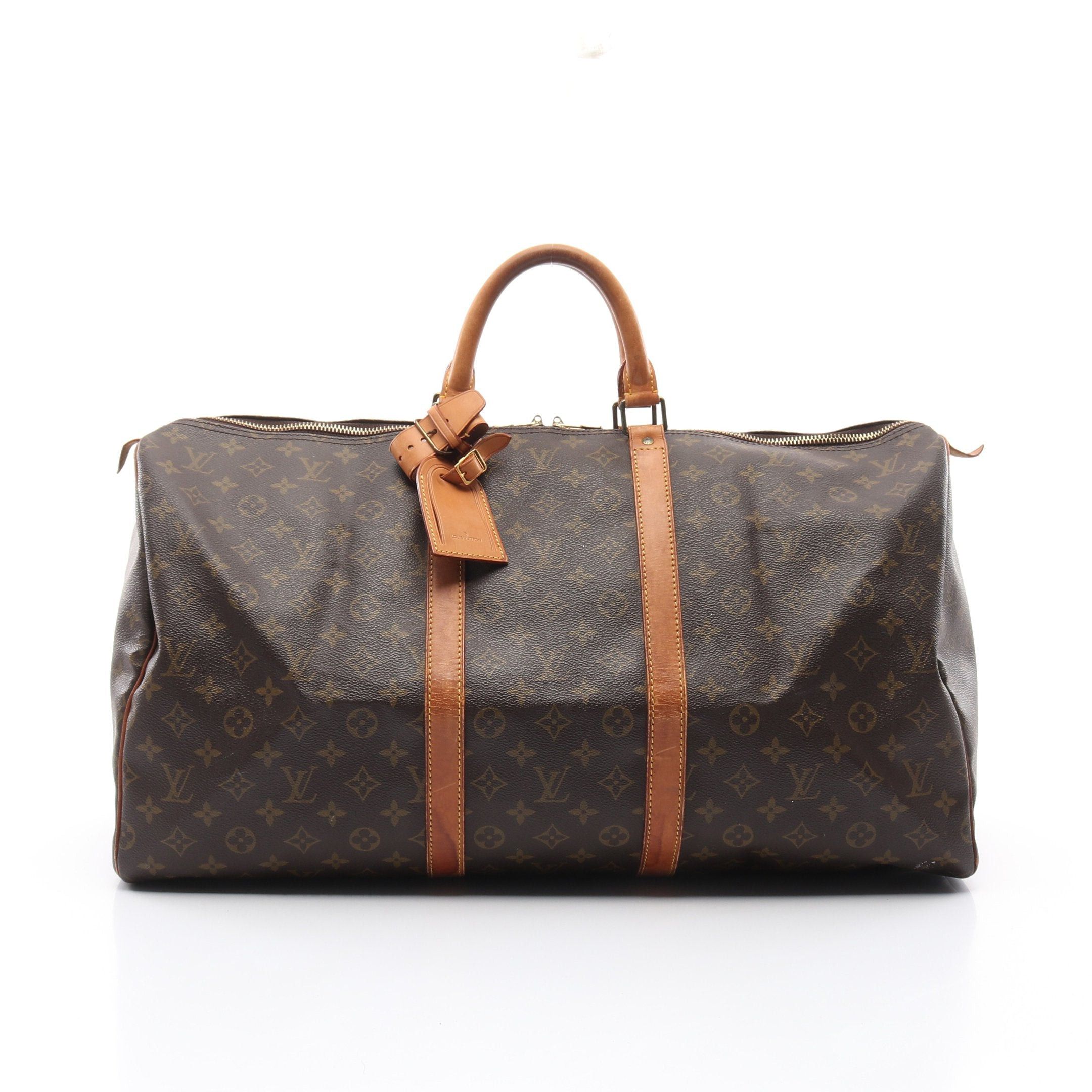 Louis Vuitton Louis Vuitton Keepall 55 Monogram Boston Bag Leather Brown Size ONE SIZE - 1 Thumbnail