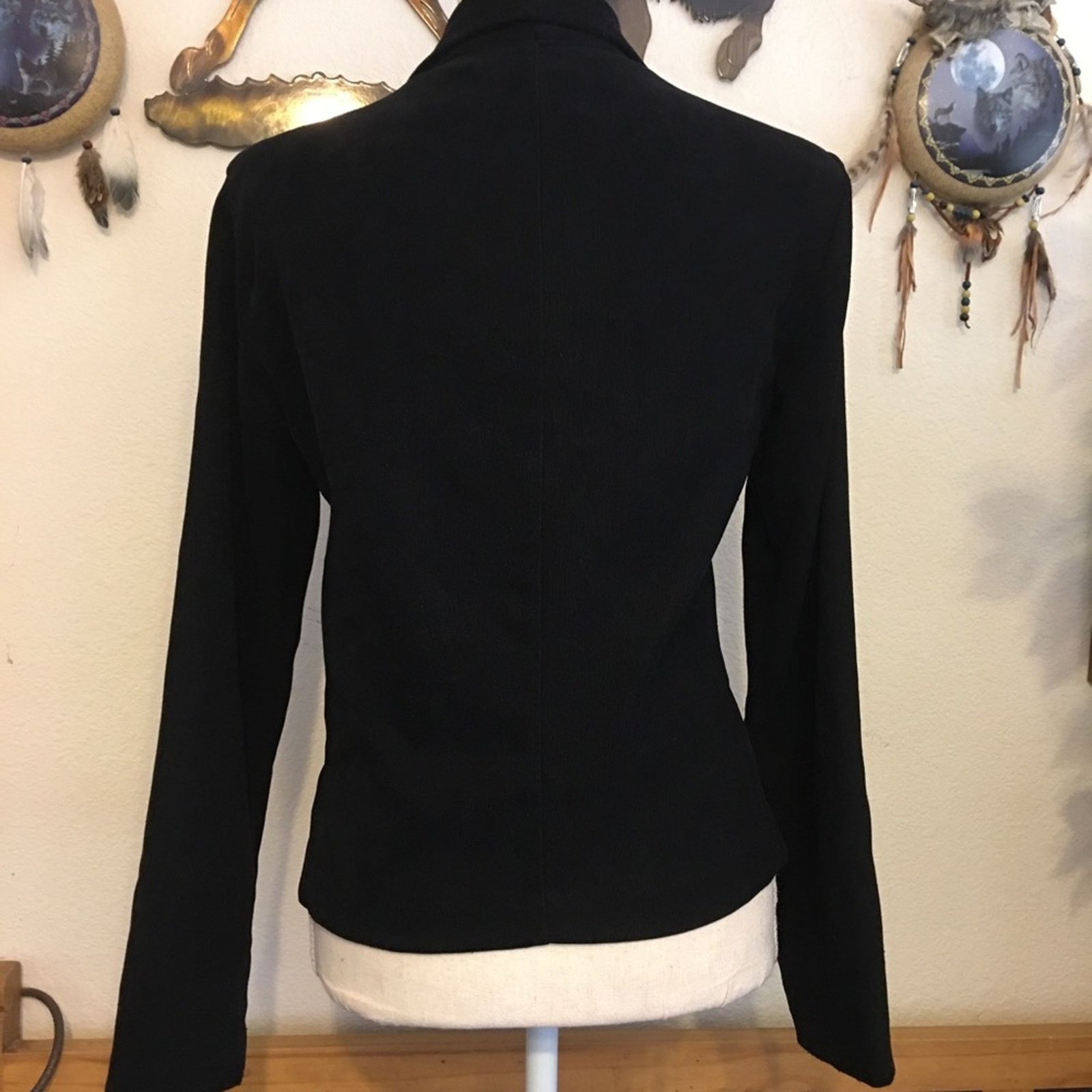 Vintage Vintage “I” Countess black textured career jacket Size L / US 10 / IT 46 - 5 Thumbnail