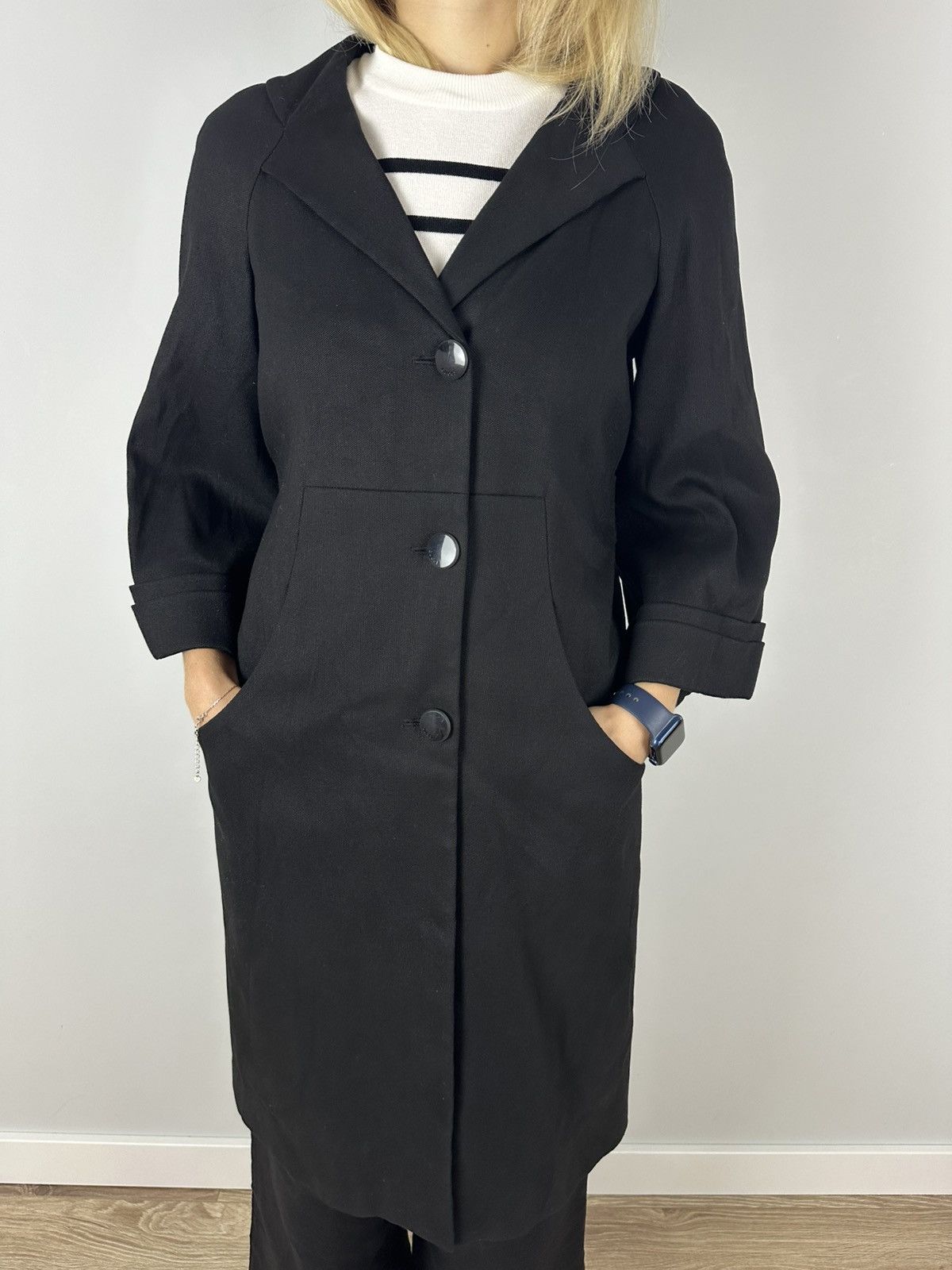Gucci Auth GUCCI Hemp Cotton Black Women's Coat 38 S 3/4 Sleeve Size S / US 4 / IT 40 - 3 Thumbnail
