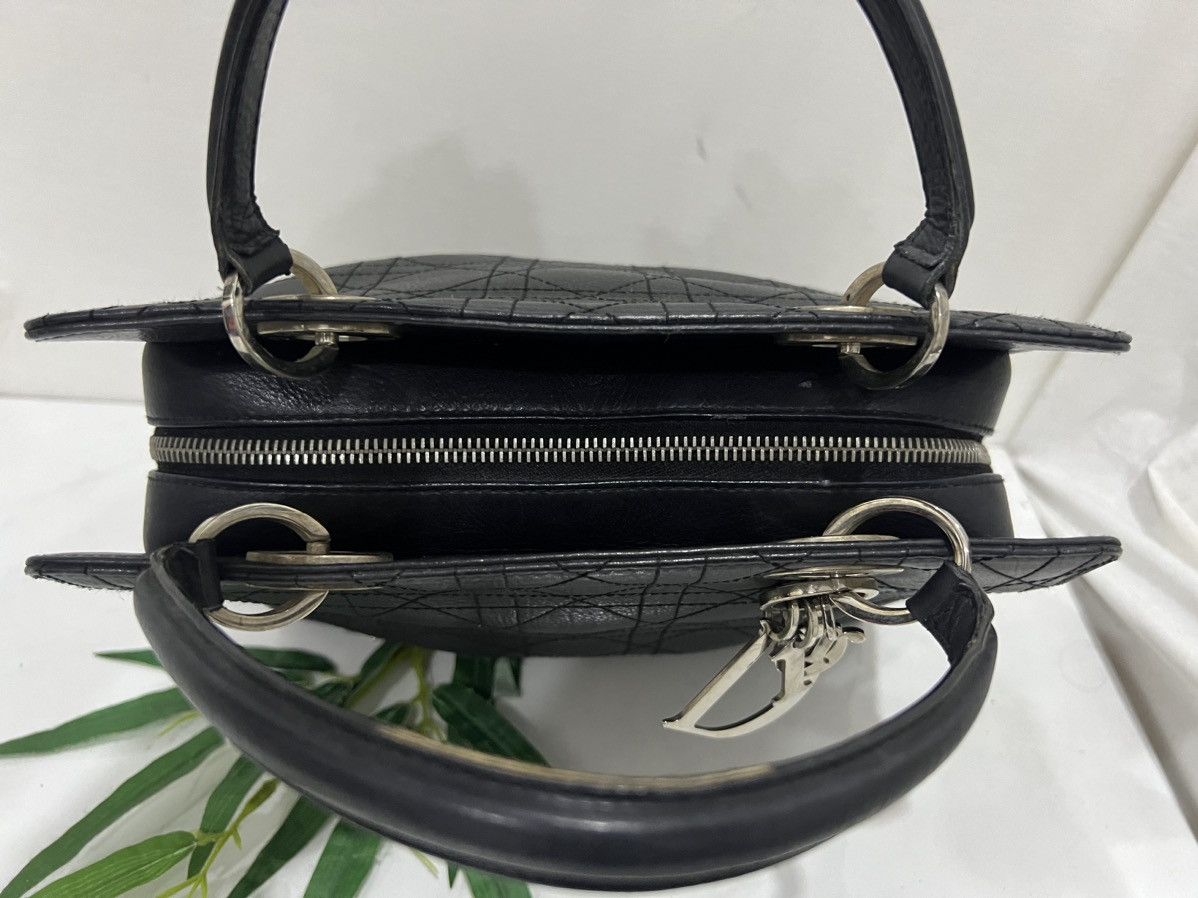 Dior Christian Dior Lady cannage handbag leather black Size ONE SIZE - 8 Thumbnail