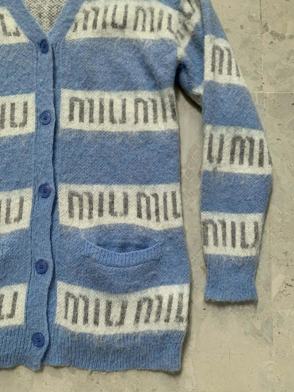 Miu Miu Miu Miu Mohair Intarsia-Logo Cardigan Size M / US 6-8 / IT 42-44 - 5 Thumbnail