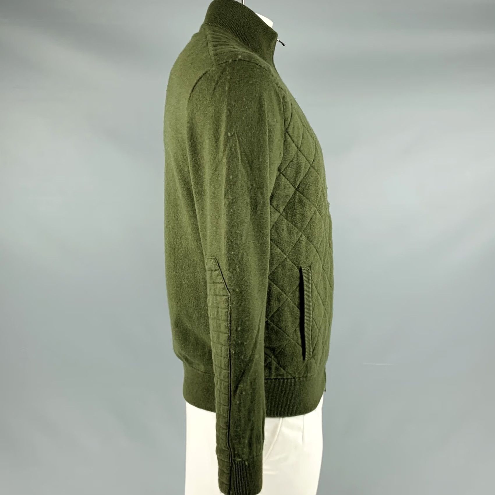 Vintage RRL by RALPH LAUREN Jacket L Green Quilted Cotton Wool Zip Up Mens Size US L / EU 52-54 / 3 - 2 Thumbnail