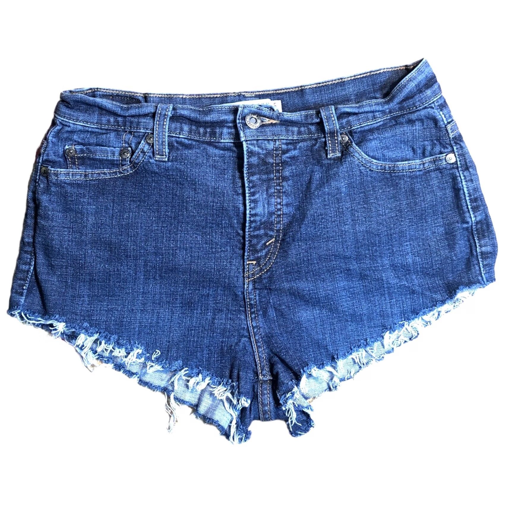 Levi's VINTAGE Levi's 512 Cut-Off Women Denim Jeans Shorts 12 Daisy Dukes 1.5in Inseam Blue Denim 90s Classic Womens Size 34" / US 12 / IT 48 - 2 Thumbnail