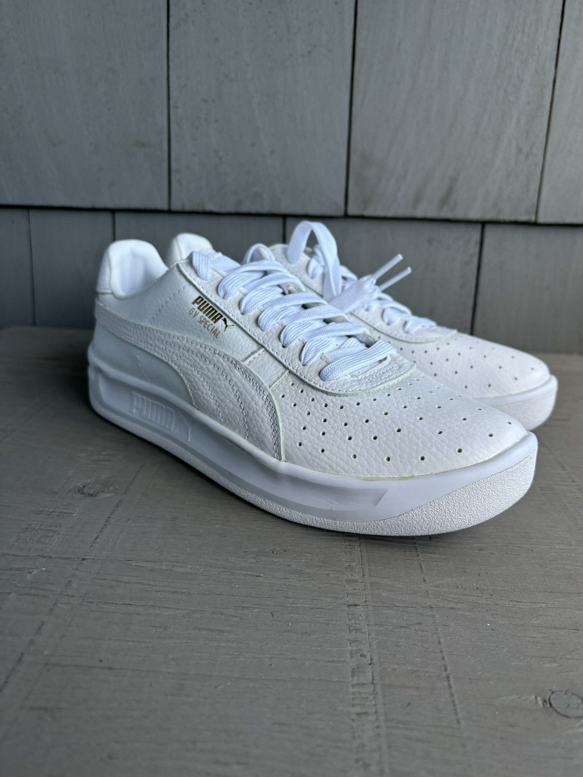 Puma × Streetwear Puma GV Special All White Leather Puma
