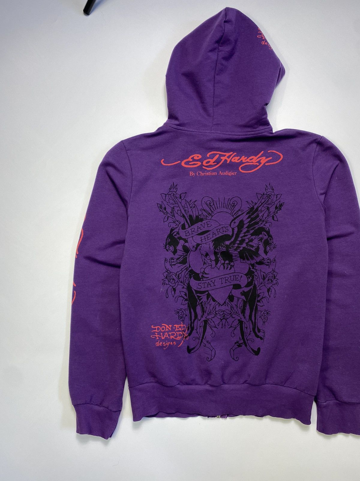 Ed Hardy Vintage Ed hardy Y2K big logo rhinestones zip hoodie Size L / US 10 / IT 46 - 11 Thumbnail