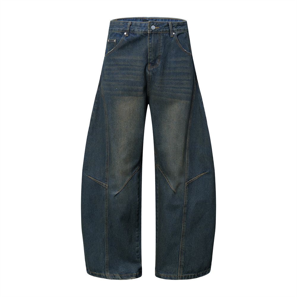 Japanese Brand × Jean Men's punk washed distressed loose wide-leg scimitar jeans Size US 32 / EU 48 - 1 Thumbnail