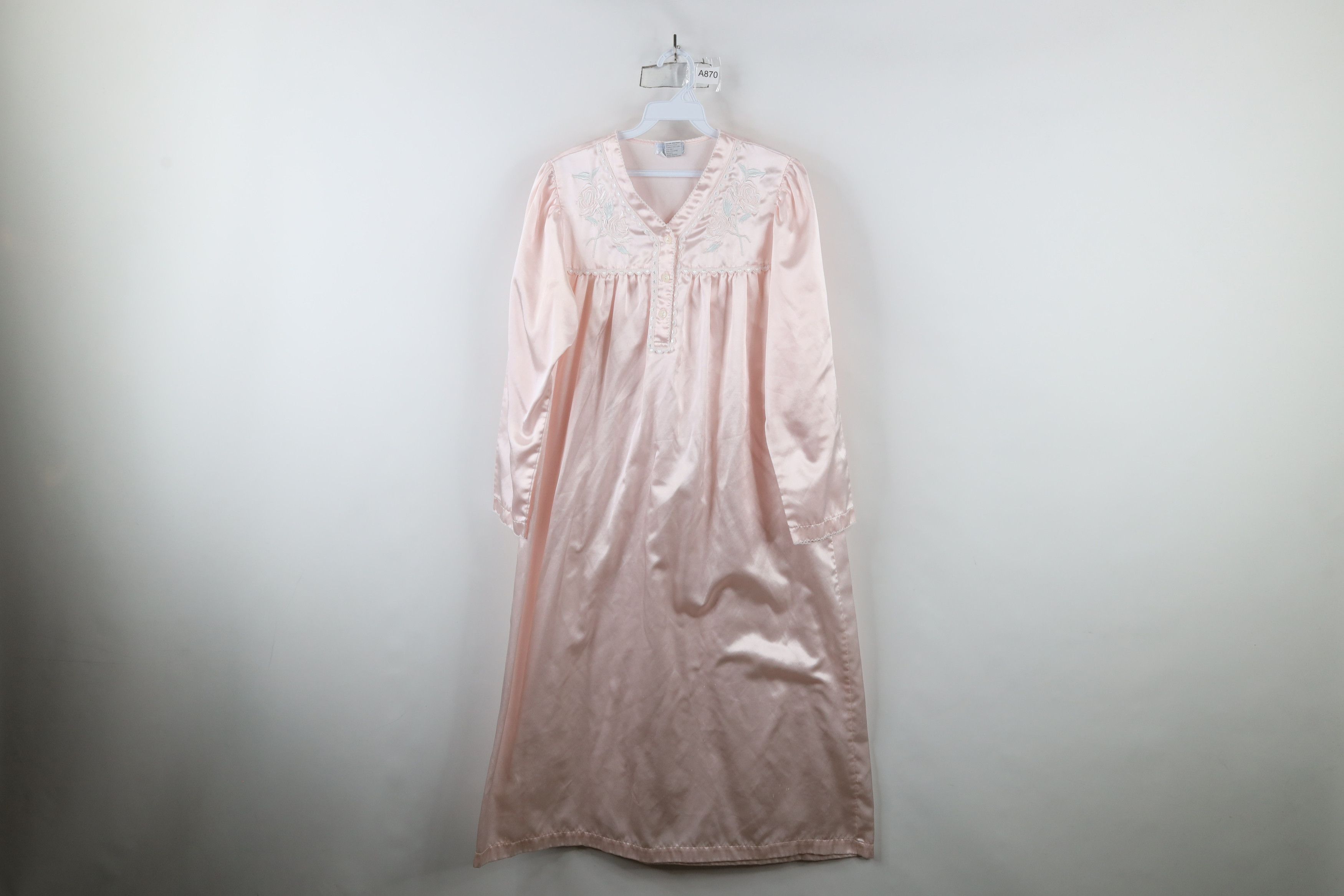 Vintage Vintage 90s Miss Elaine Flower Lace Night Gown Pink Size M / US 6-8 / IT 42-44 - 1 Thumbnail