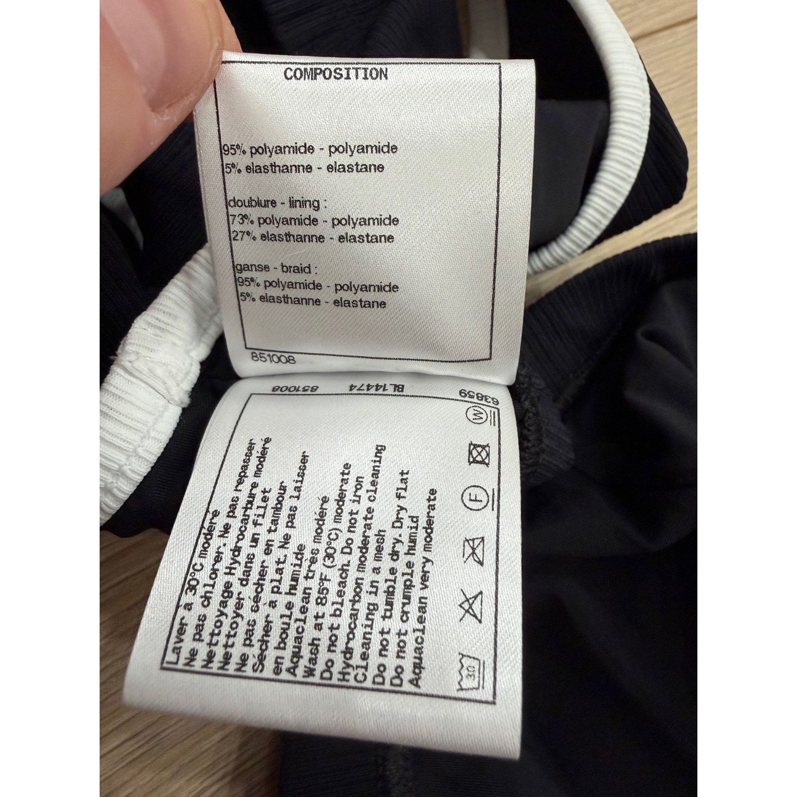 Chanel Chanel 22S Black White Crystal CC Logo Bikini Swimsuit 38 Size S / US 4 / IT 40 - 20 Thumbnail