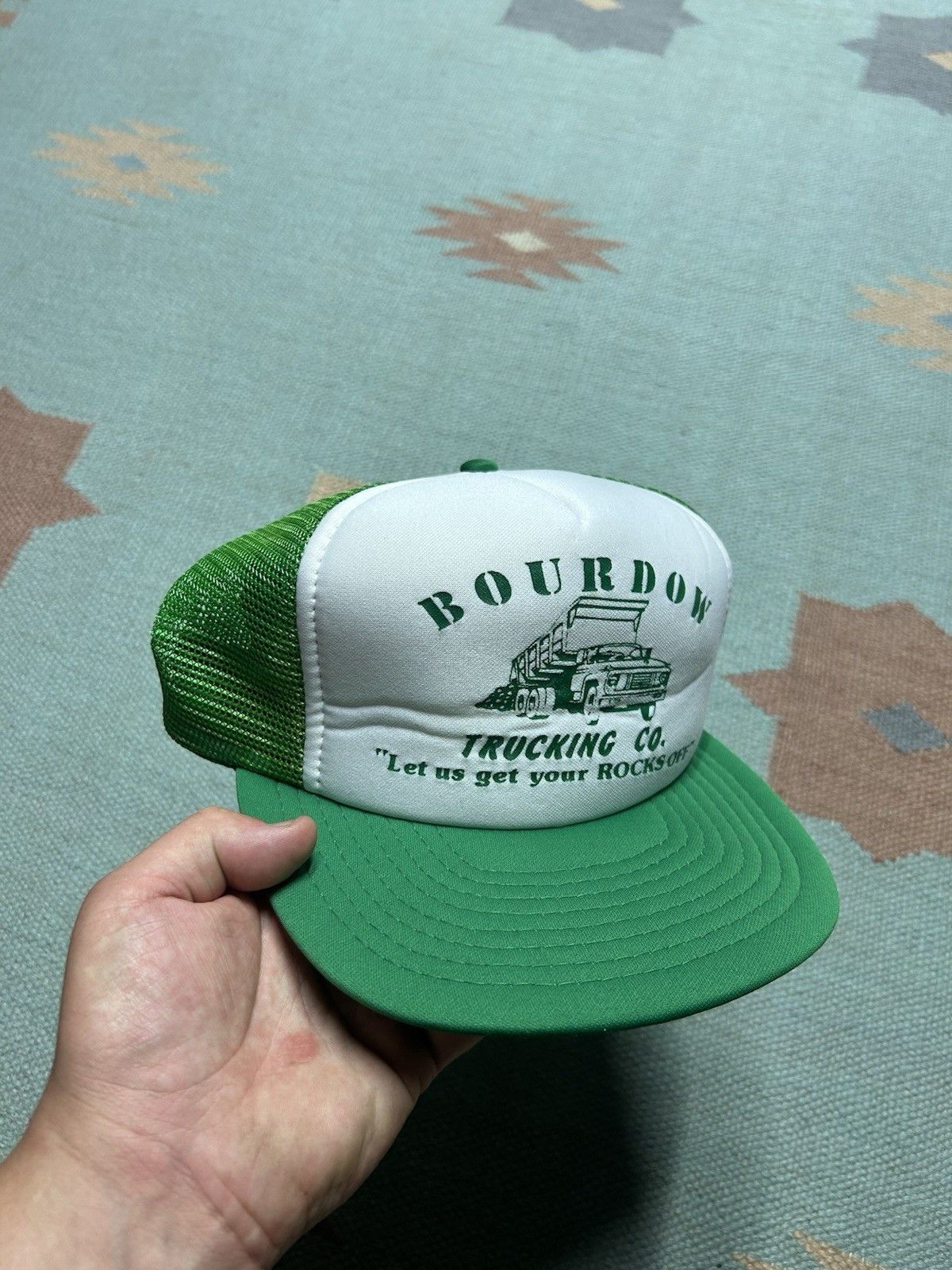Vintage Vintage 80s trucker hat Bourdow trucking get your rocks off Size ONE SIZE - 1 Thumbnail