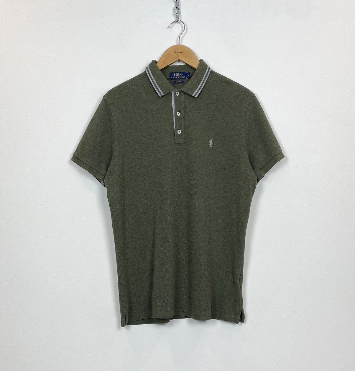 Polo Ralph Lauren Polo Ralph Lauren Short Sleeve Polo Shirt Khaki Green Top Size US L / EU 52-54 / 3 - 1 Thumbnail