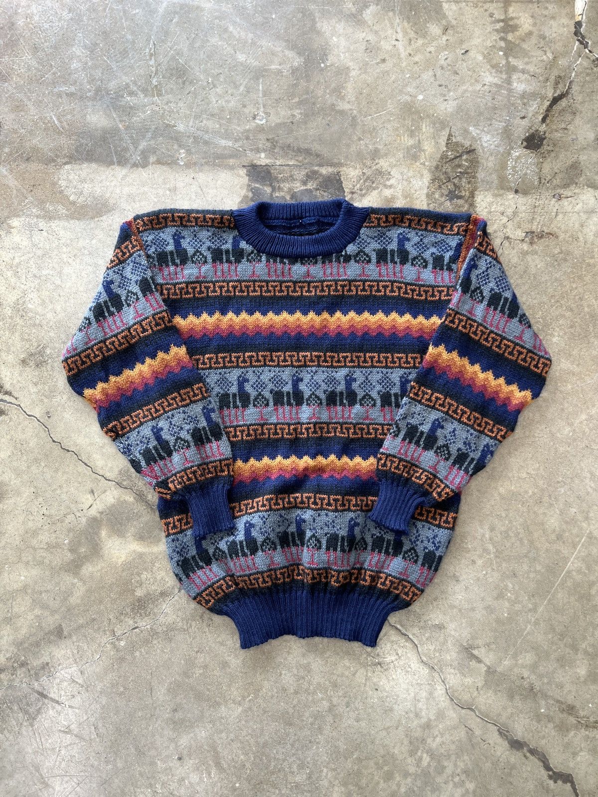 Vintage Vintage 80s Alpaca Lama Patterned Sweater Sz. Small Size US S / EU 44-46 / 1 - 2 Thumbnail