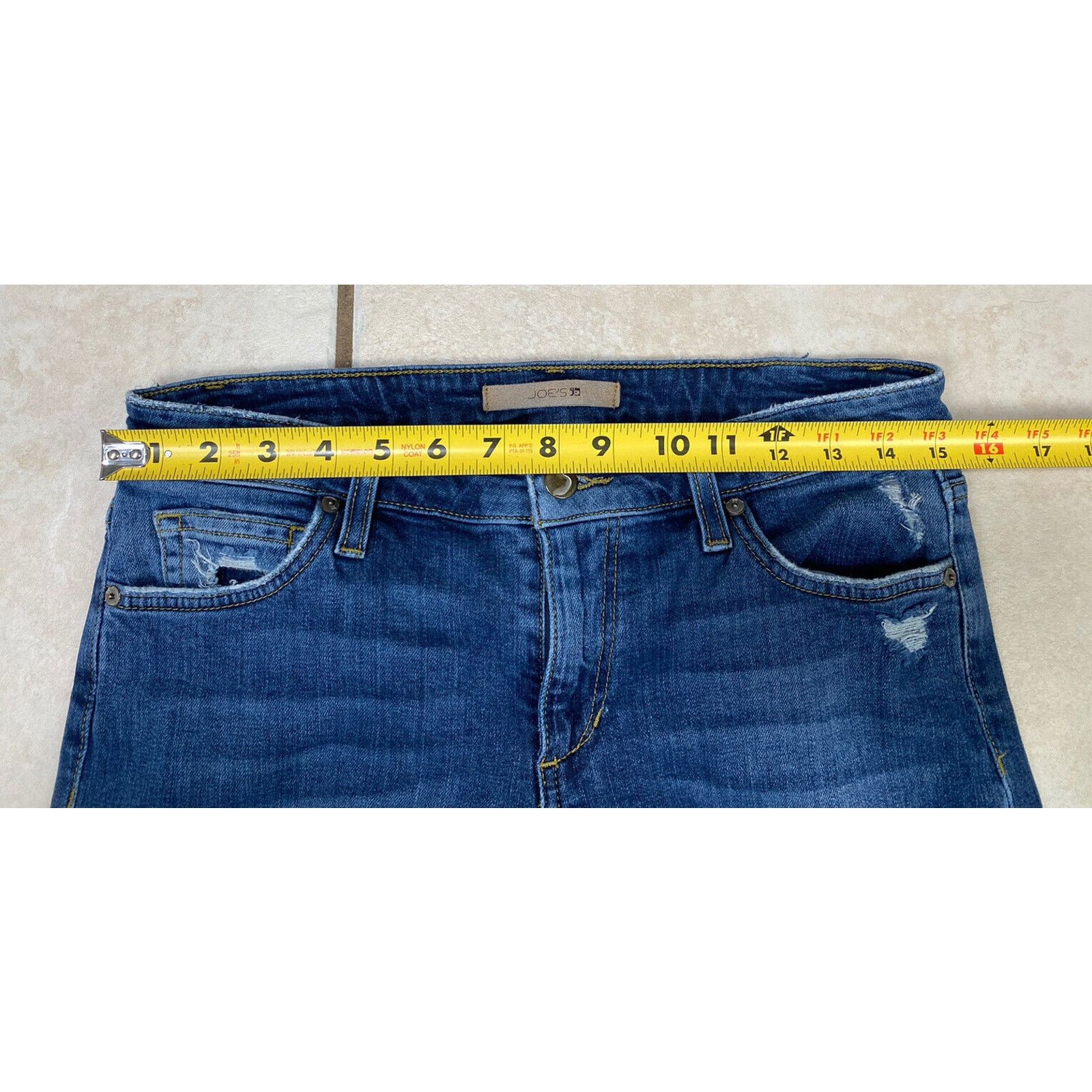Joe's Joe's Jeans Mid Rise Asymmetrical Fray Hem Skinny Jeans Size 30" / US 8 / IT 44 - 6 Thumbnail