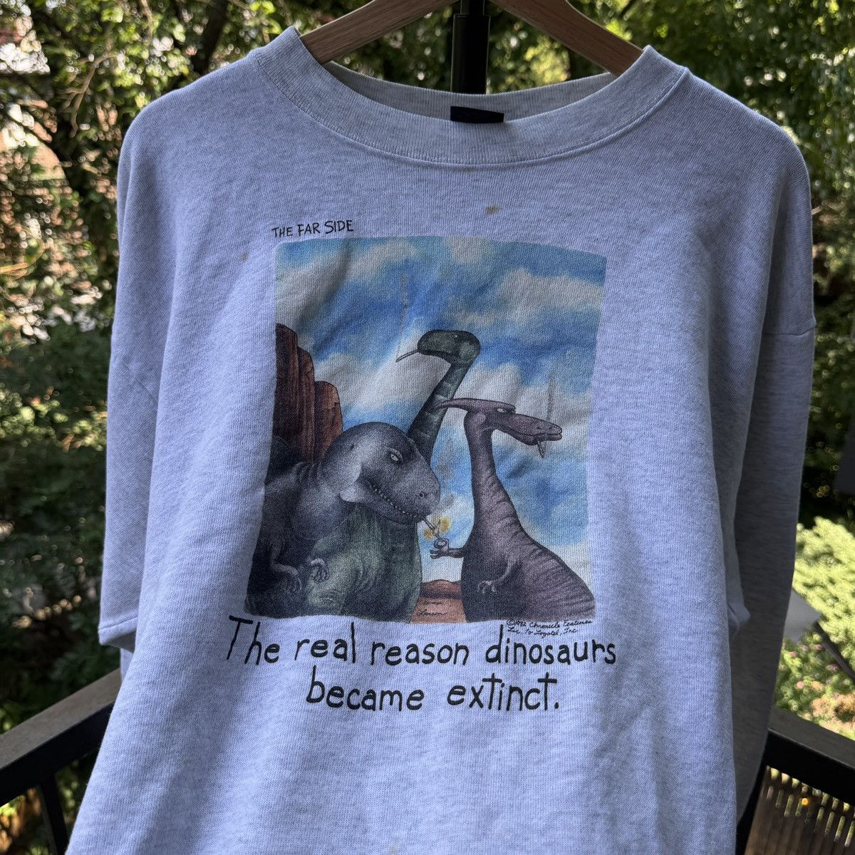 Vintage Dinosaurs Extinct Cigarettes Thrashed Faded Sweatshirt ERD Size US XL / EU 56 / 4 - 3 Thumbnail