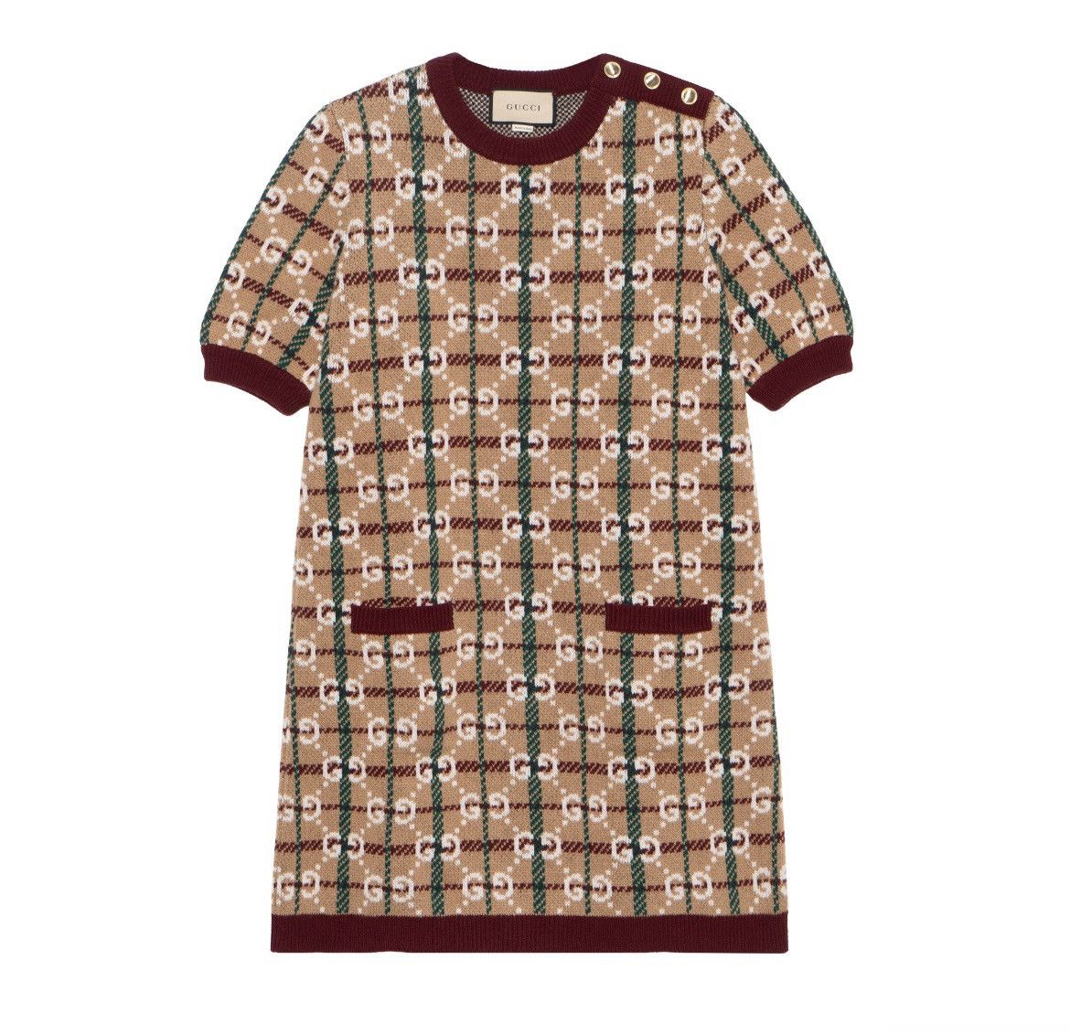 Gucci Gucci Monogram Checked Wool Intarsia Dress size XXL Size XXL / US 16-18 / IT 52-54 - 1 Thumbnail