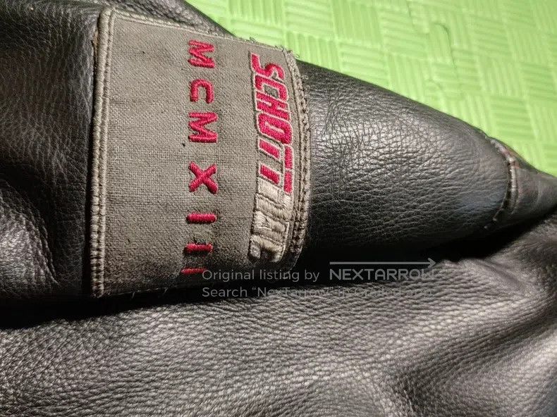 Schott Schott Black and red color-blocked motorcycle leather jack Size US XXL / EU 58 / 5 - 6 Thumbnail