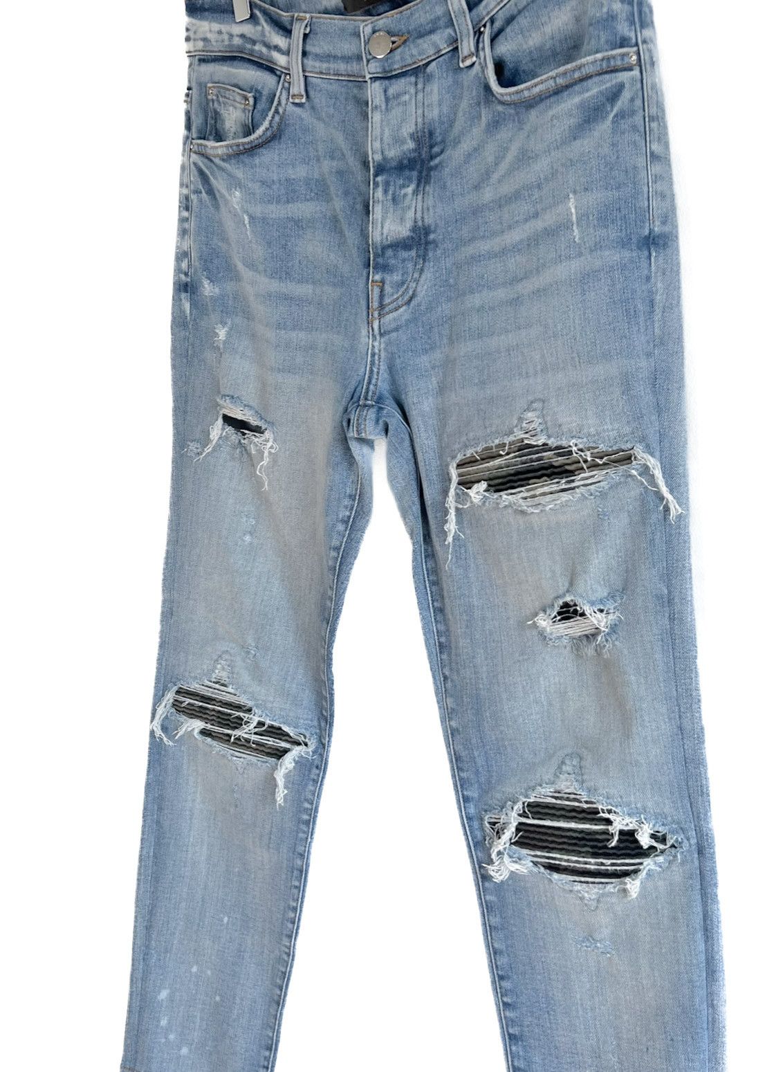 Amiri Washed Blue Green Camo MX1 Jeans