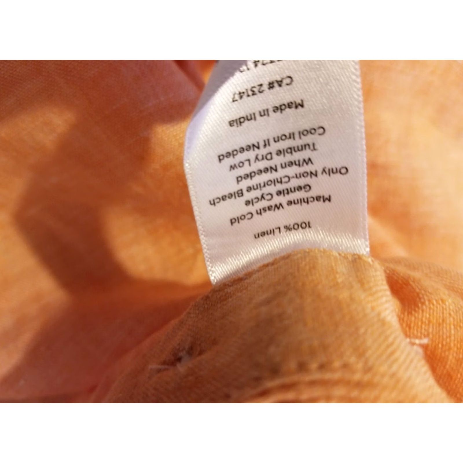 Talbots Womens Orange Linen Shirt Blouse S Small Long Sleeve Talbots Size S / US 4 / IT 40 - 4 Thumbnail