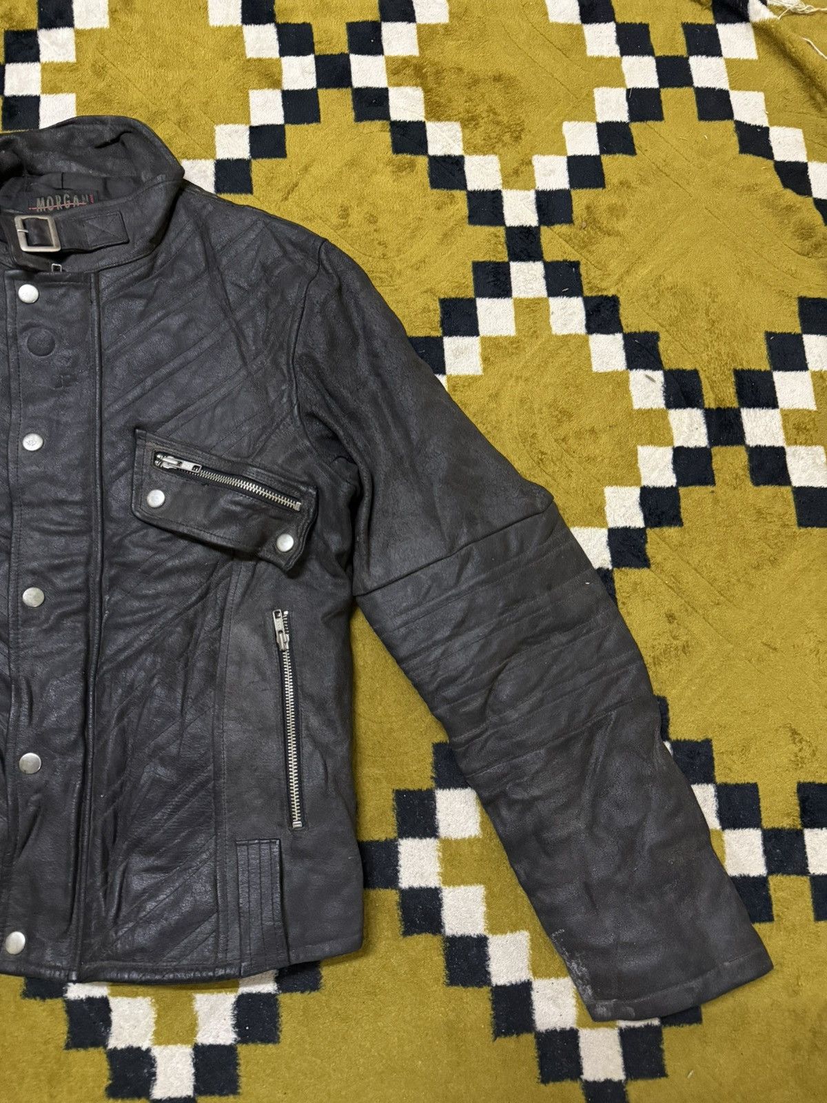 Morgan Homme Vintage Morgan Biker Leather Jacket Size US S / EU 44-46 / 1 - 4 Thumbnail
