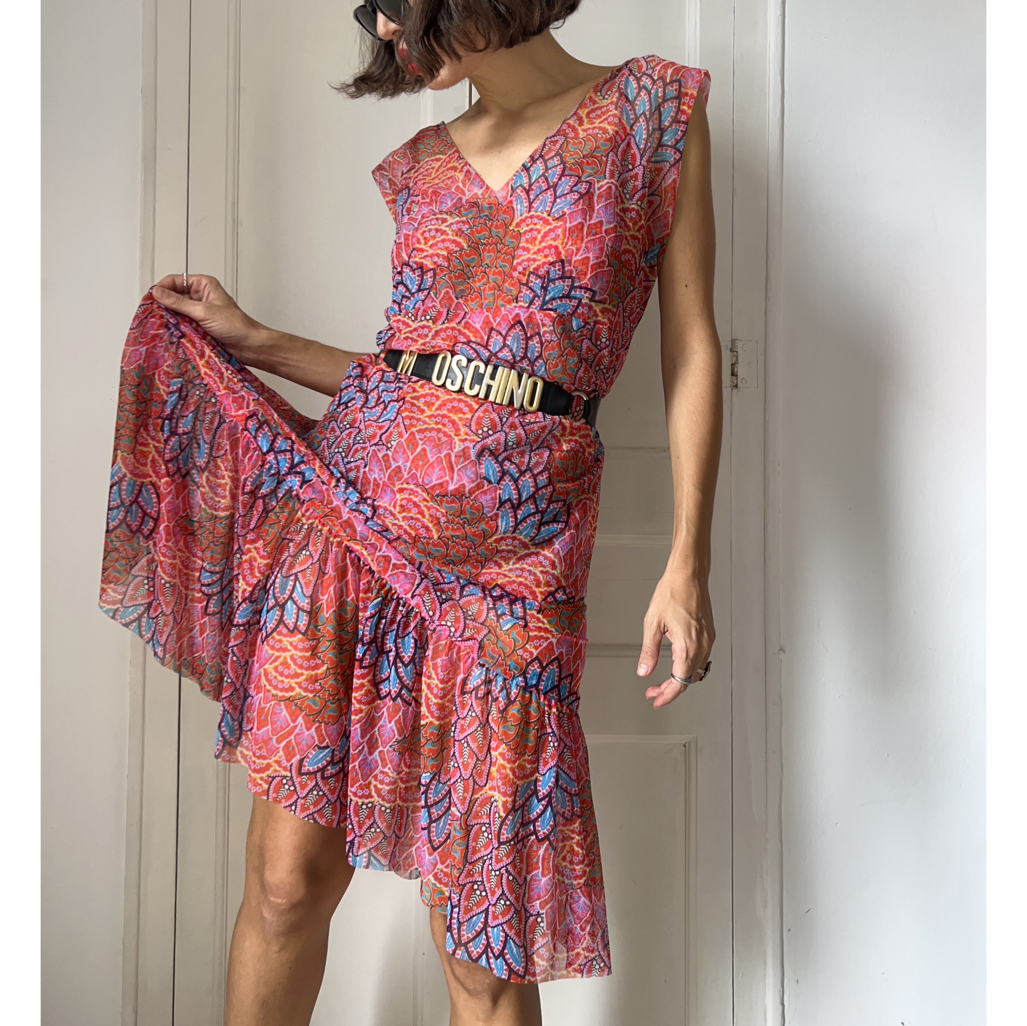 Vintage Vintage Mesh Print Dress Set Size XL / US 12-14 / IT 48-50 - 4 Thumbnail