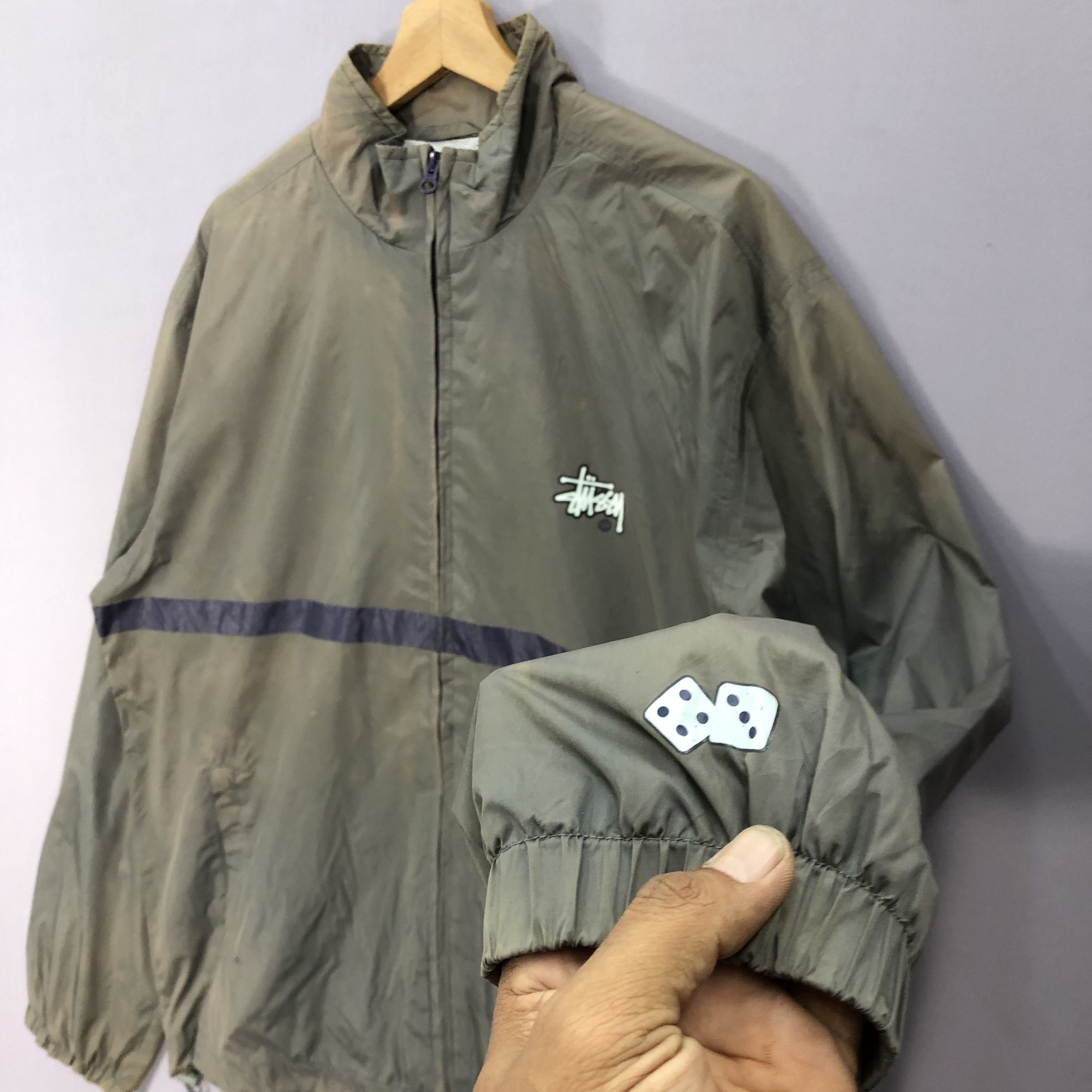 Stussy × Vintage Vintage 90s Faded Stussy Dice Windbreaker Jackets Size US L / EU 52-54 / 3 - 4 Thumbnail