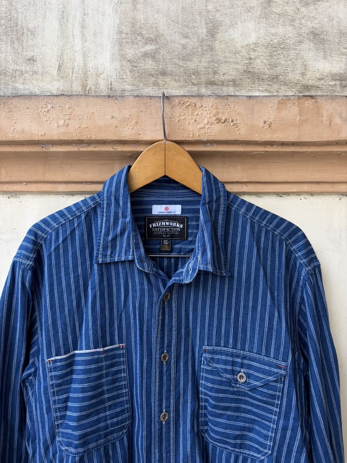 Japanese Brand Wabash shirt pattern indigo selvedge frizmWORKS Size US XL / EU 56 / 4 - 2 Thumbnail