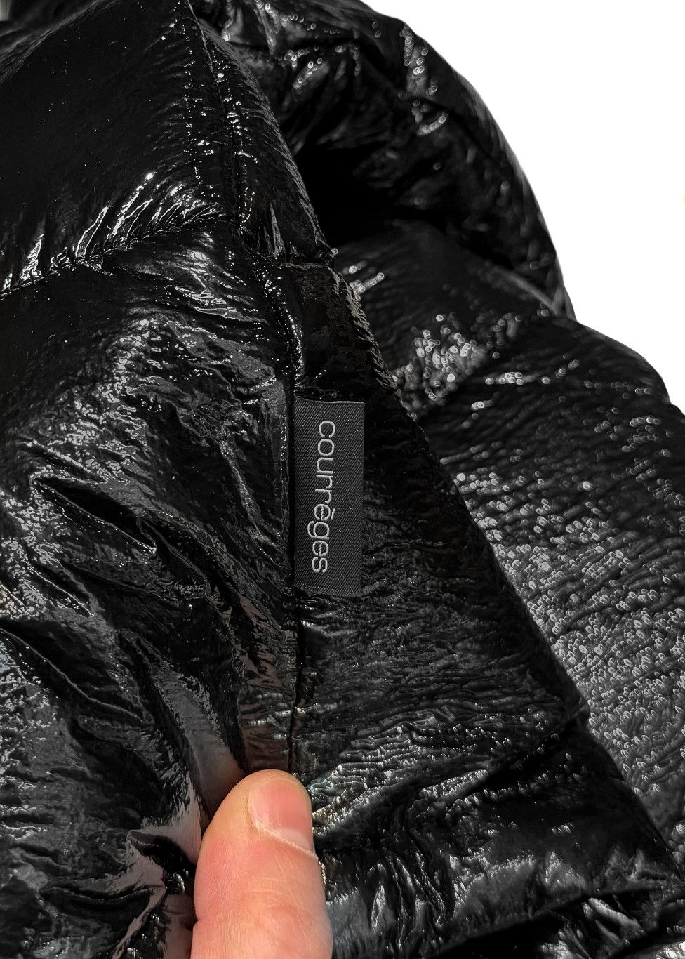 Courreges Courrèges Black Vinyl Logo Accent Puffer Jacket Size S / US 4 / IT 40 - 7 Thumbnail