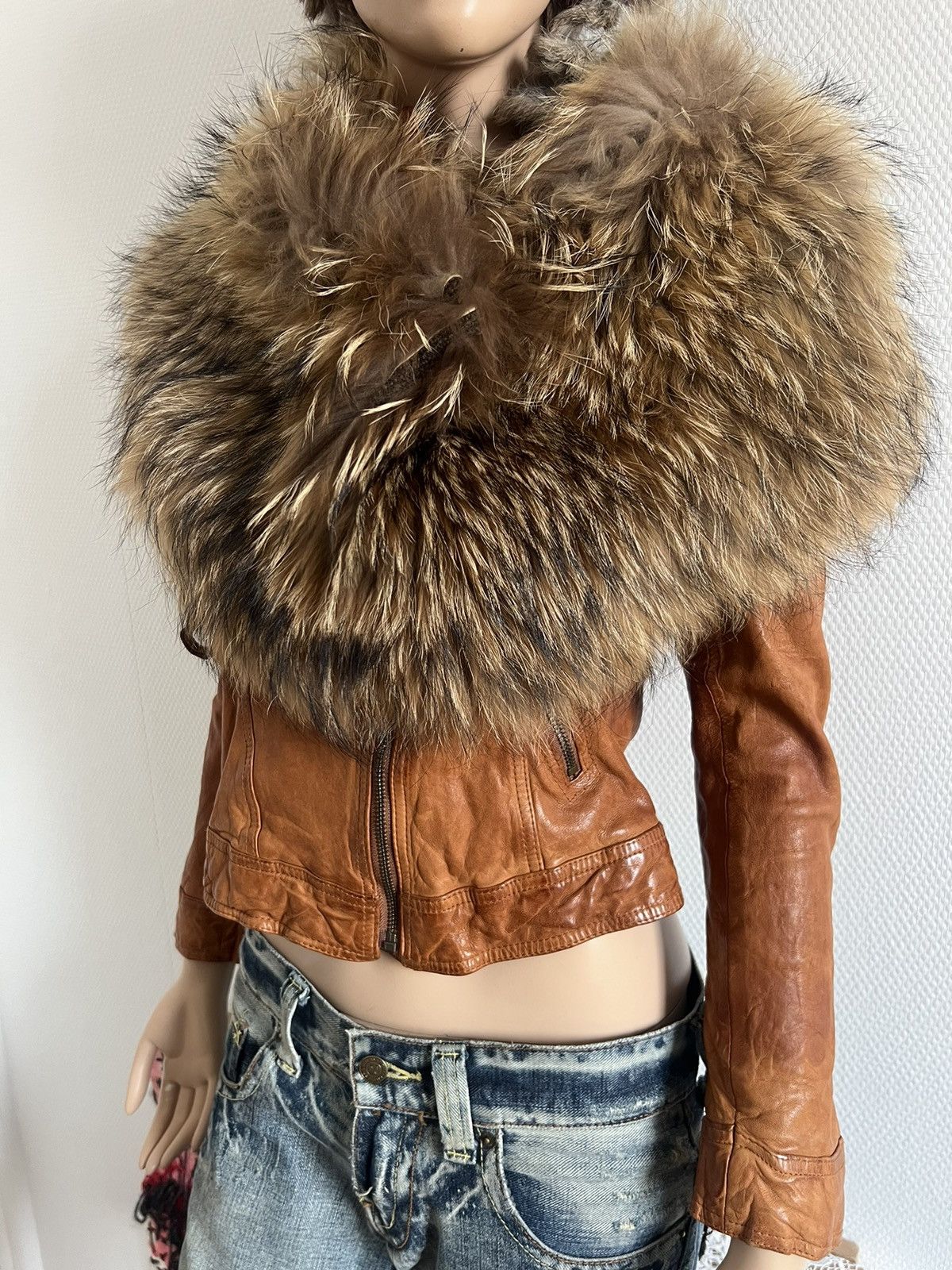 Japanese Brand “goa” Voluminous Fur Leather Jacket Size S / US 4 / IT 40 - 3 Thumbnail