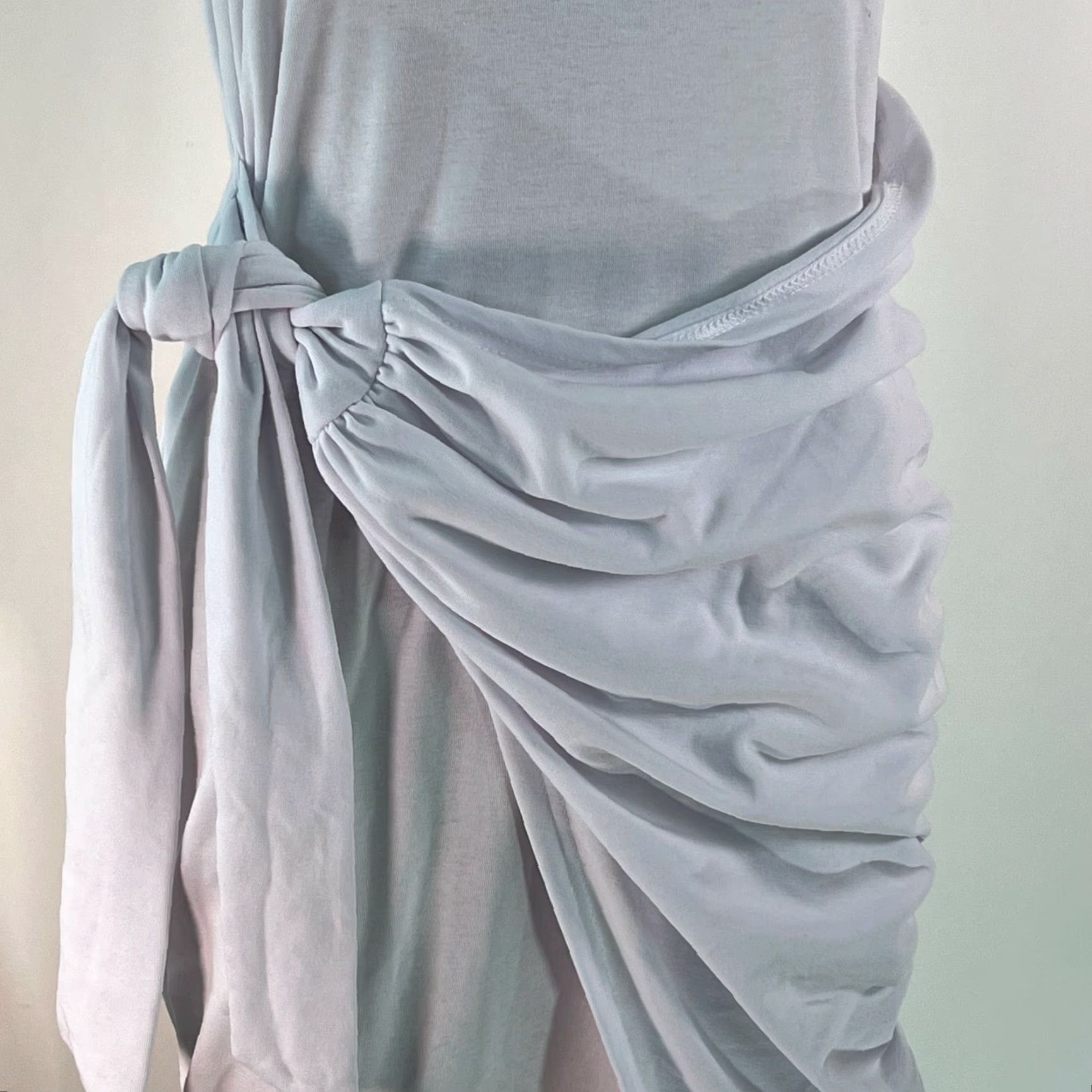 Vintage Liyo Hon White Bodycon Dress Sleeveless Tie Waist Crew Neck Women M Dress Size M / US 6-8 / IT 42-44 - 7 Thumbnail