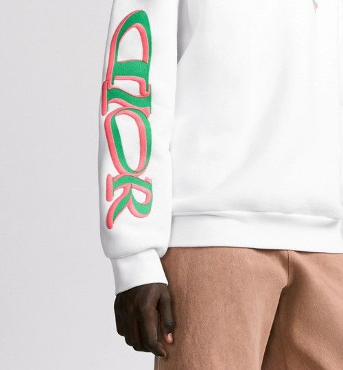 Dior o1w1db11025 513J670 Cotton Fleece Sweatshirt in White Size US XL / EU 56 / 4 - 6 Thumbnail