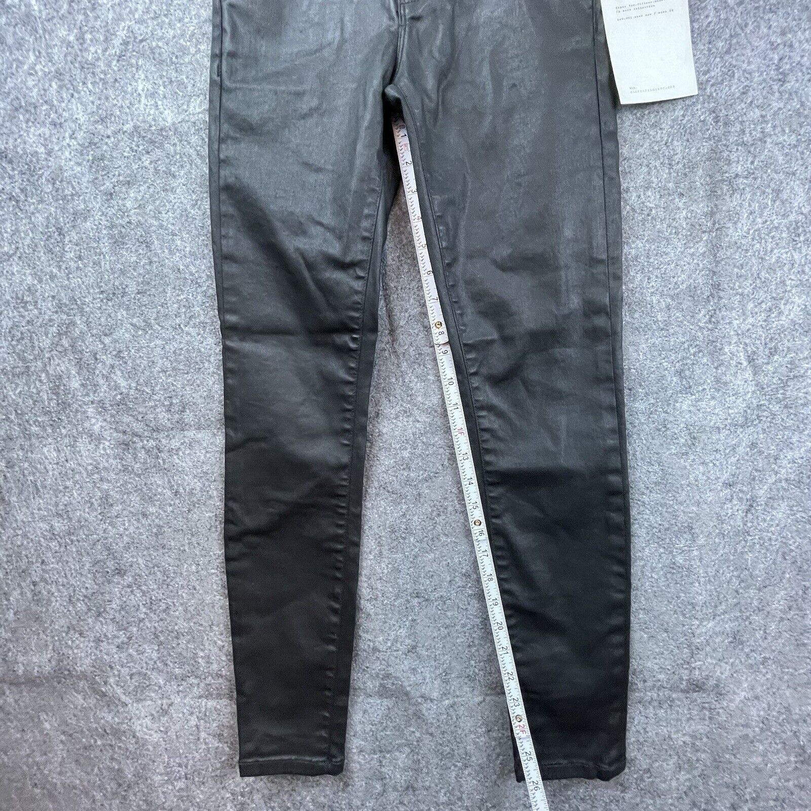 Current/Elliot Current Elliott Pants Womens 25 Black Coated Jeans Stiletto Size 25" / US 0 / IT 36 - 4 Thumbnail