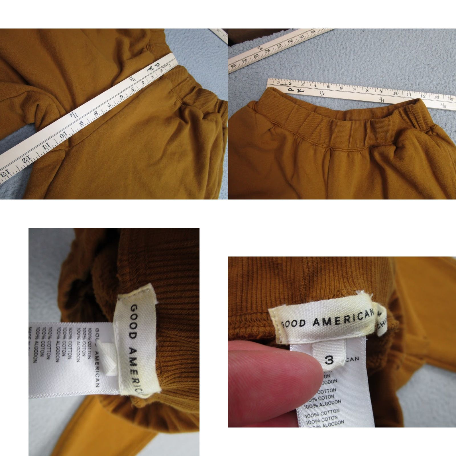 Good American Good American Jogger Pants Womens 3 Brown Camel Fleece Sweatpants Lounge Size 26" / US 2 / IT 38 - 8 Thumbnail