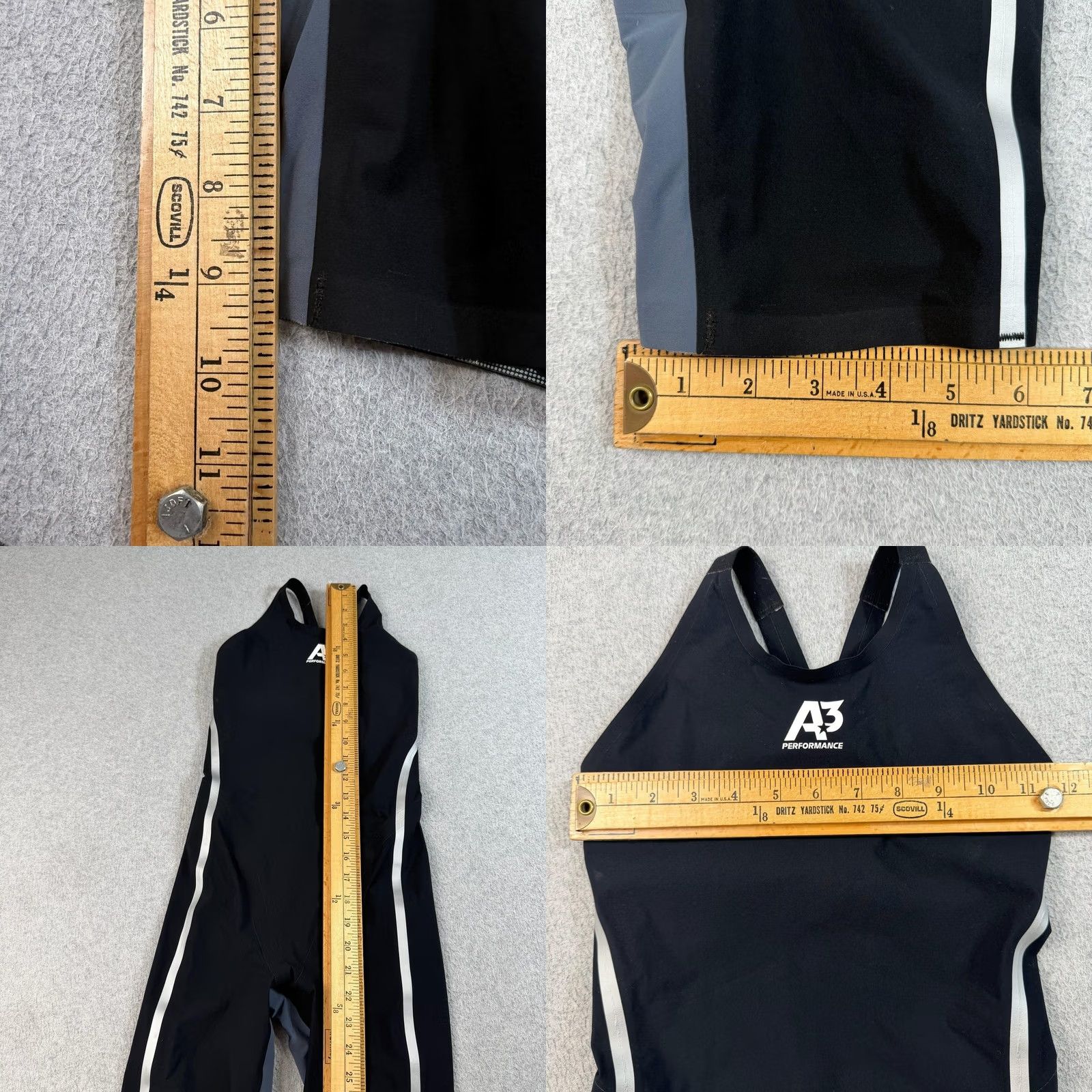 Vintage A3 Performance VICI One Piece Women 26 Black FINA Racing Jammer Bodimax Quick Dry Racerback Logo Size ONE SIZE - 8 Thumbnail