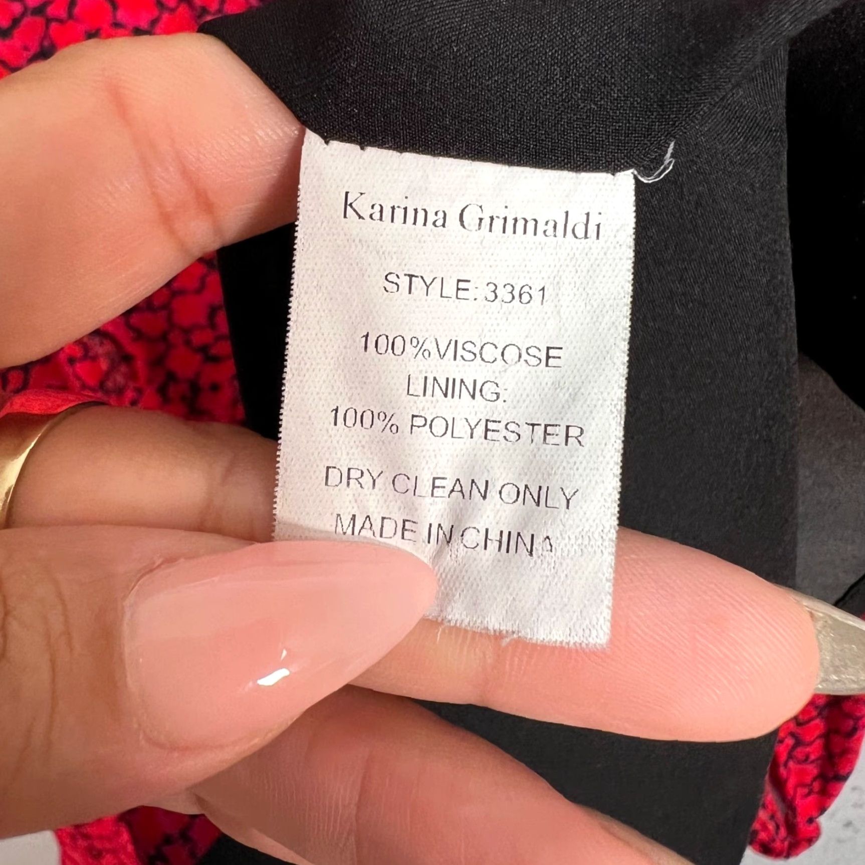 Karina Grimaldi KARINA GRIMALDI Red Animal Print Mini Dress Womens XS Long Sleeve Ruffle Hem Size XS / US 0-2 / IT 36-38 - 4 Thumbnail