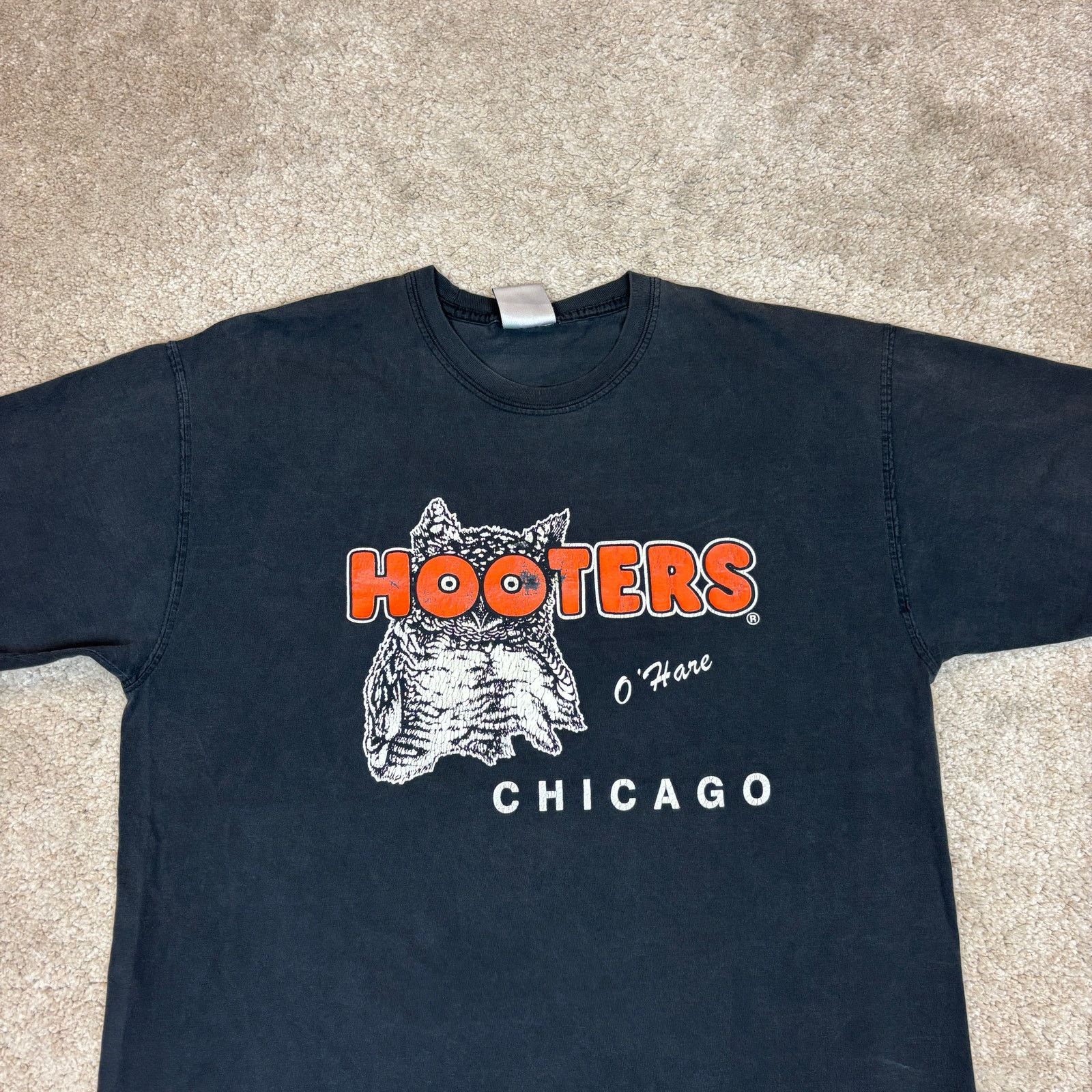 Jerzees Vintage Hooters Chicago O'Hare Short Sleeve Shirt Mens Large Size US L / EU 52-54 / 3 - 2 Thumbnail