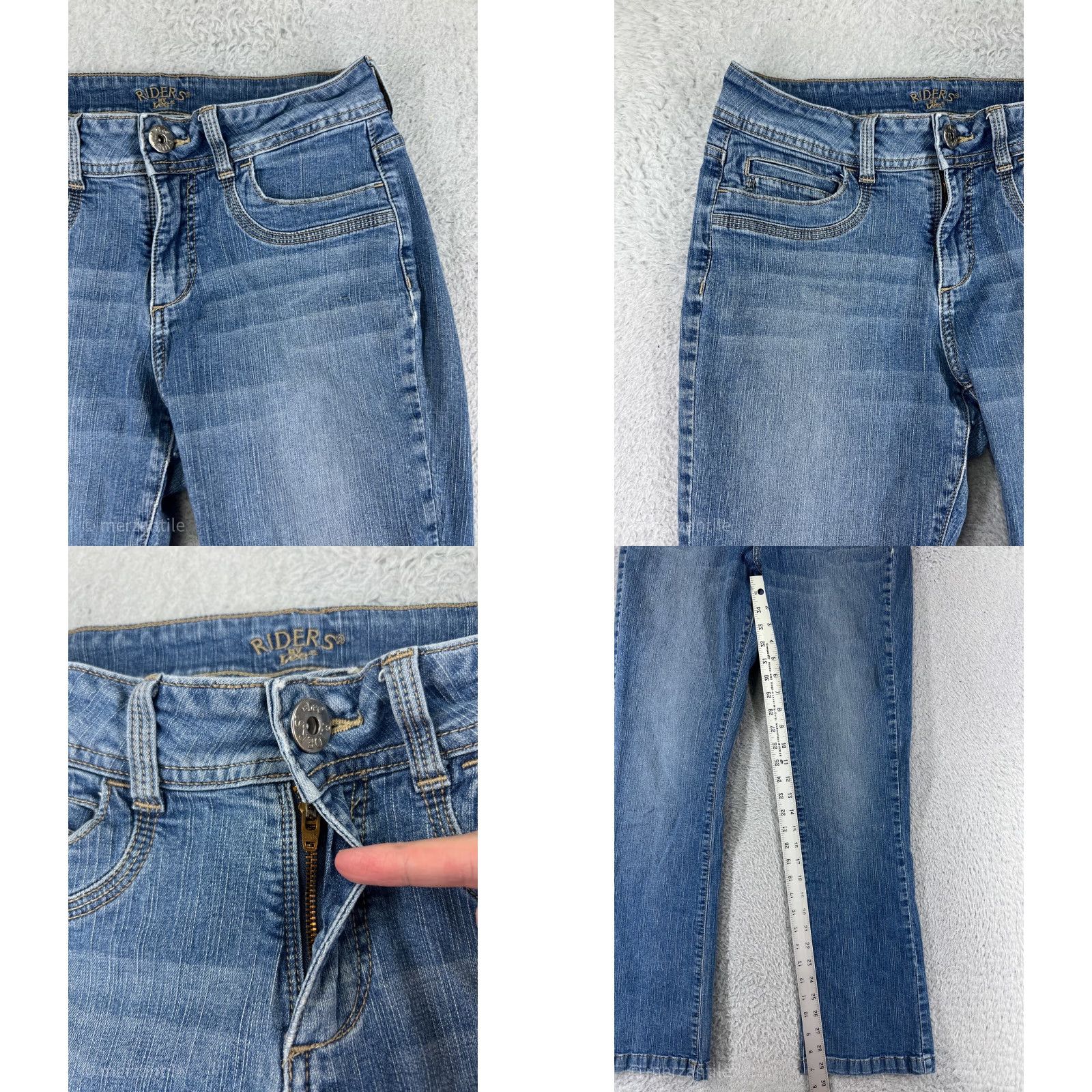 Lee Lee Womens Jeans Bootcut Denim Blue 6 Mid Rise 5-Pocket Cotton Stretch Inseam 29.5in Size 28" / US 6 / IT 42 - 8 Thumbnail