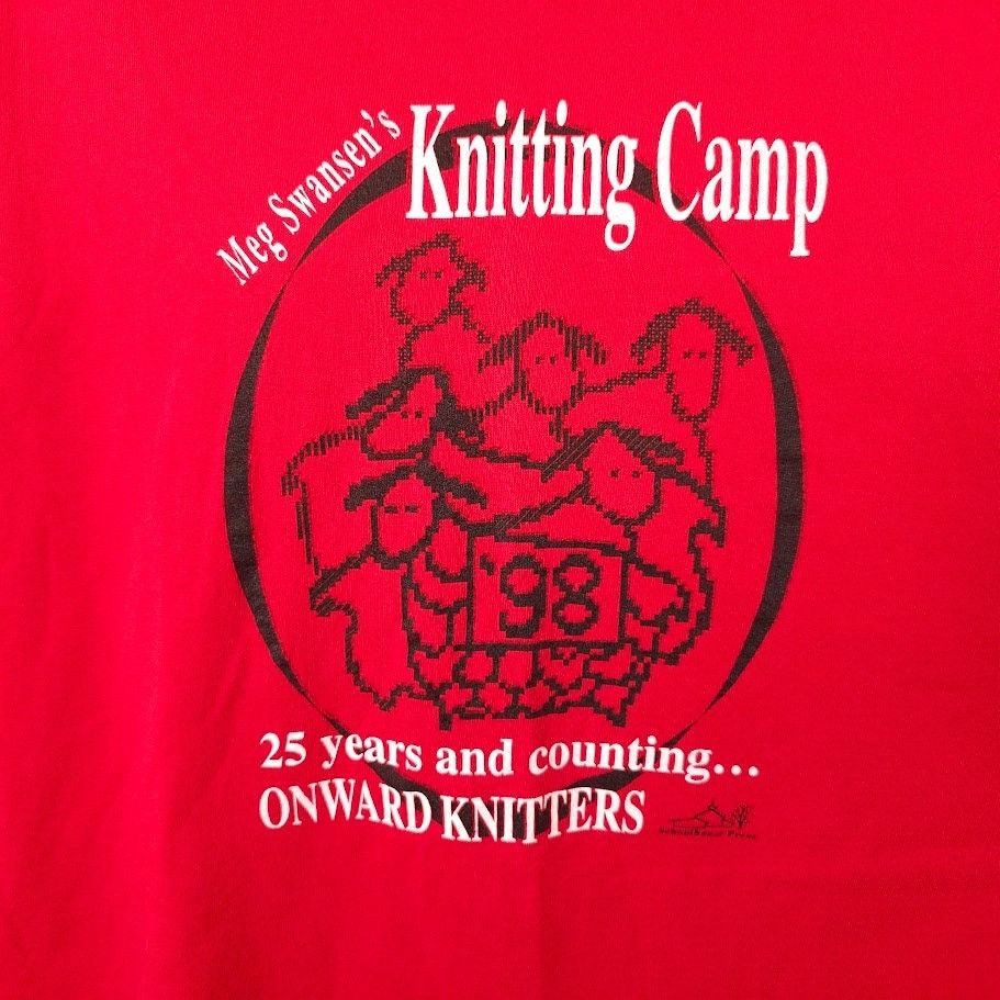 Vintage Vintage Meg Swansen Knitting Camp T Shirt Mens Size 3XL Red Size US XXL / EU 58 / 5 - 2 Thumbnail