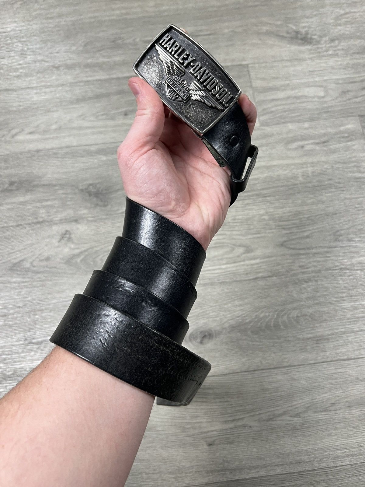 Harley Davidson vintage 2013 HARLEY DAVIDSON buckle belt black leather Size ONE SIZE - 1 Thumbnail