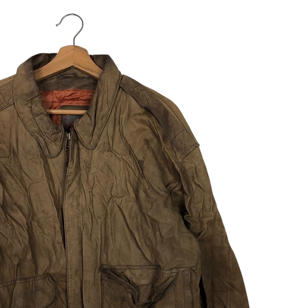 Japanese Brand 📌Vintage Bomber Leather Jacket Fly Adventure Bound Size US L / EU 52-54 / 3 - 7 Thumbnail