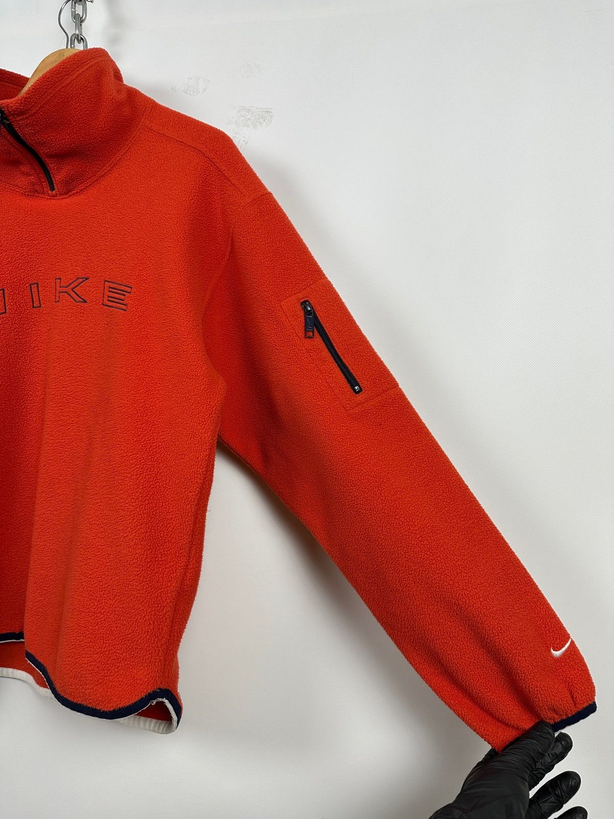 Nike 90s Vintage Nike Center Big Logo Fleece Half Neck Jacket Size US S / EU 44-46 / 1 - 13 Thumbnail