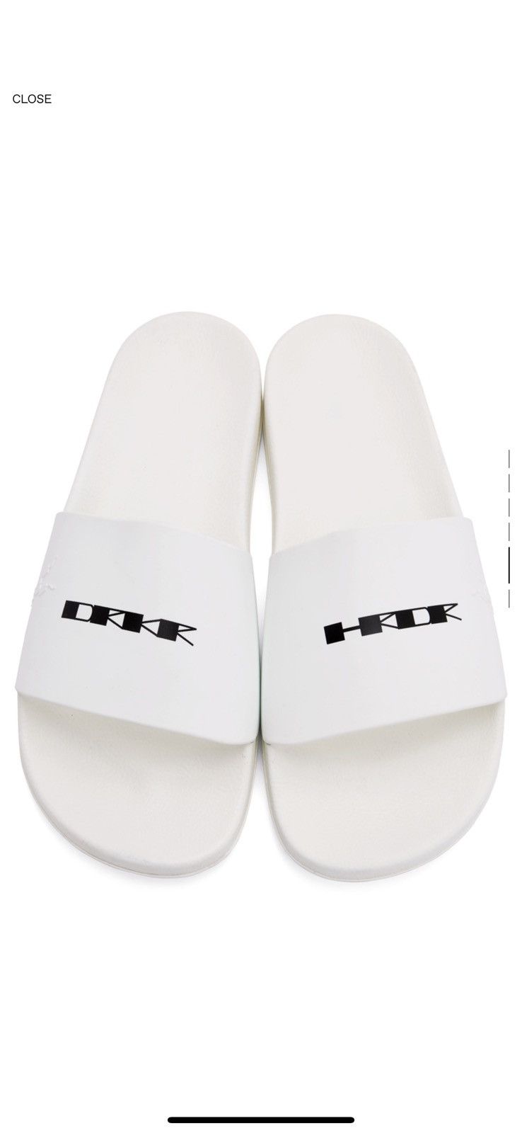 (FINAL DROP) Rick Owens White rubber slides