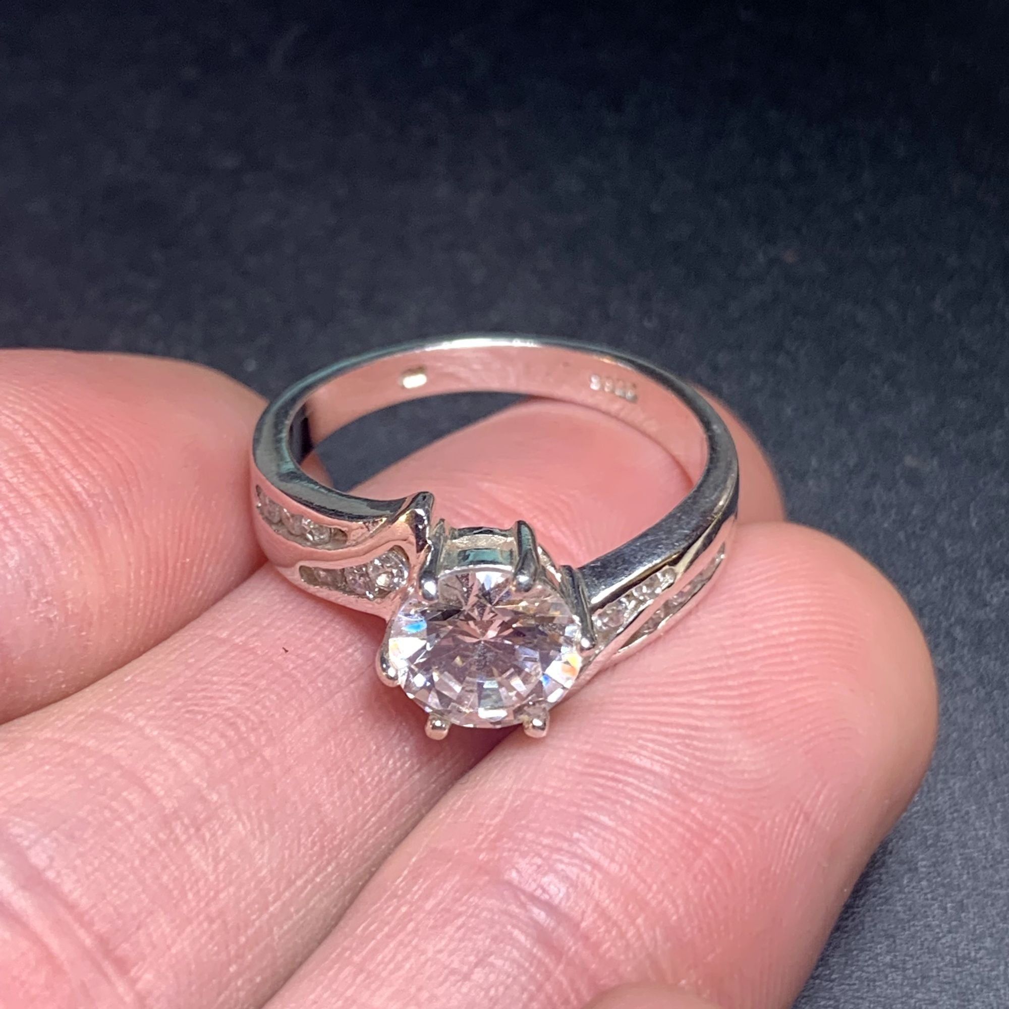 Other Solid Sterling Silver 925 Cubic Zirconia Split Shoulders Byp Size ONE SIZE - 6 Thumbnail