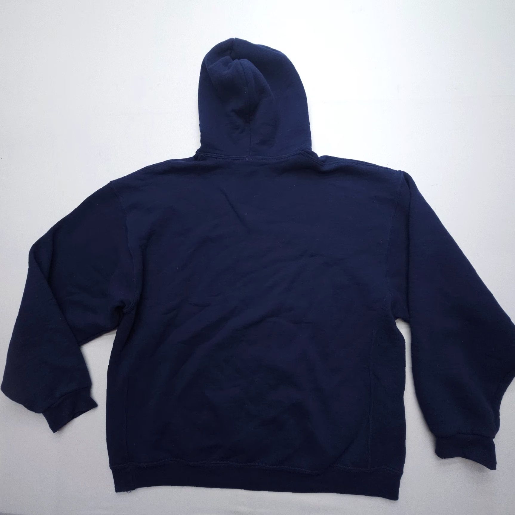 Russell Athletic VINTAGE Russell Athletic Hoodie Mens 2XL Blue 50 / 50 Hooded Sweatshirt 2000s Street Skate Sports All Seasons Fleece Logo Pullover Knit Sweatshirt Size US XXL / EU 58 / 5 - 2 Thumbnail