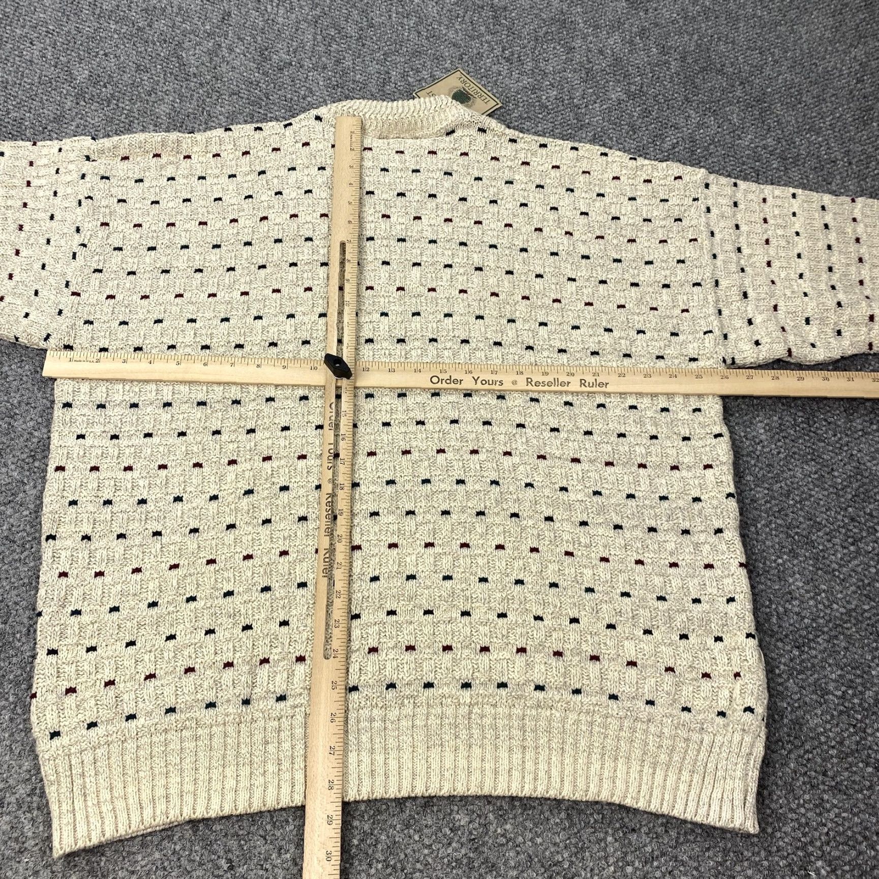 Vintage VINTAGE Northwest Territory Sweater Mens XL Beige 100% Cotton Crewneck Knit Geometric Pattern Mens XL Beige Knit Sweater Size US XL / EU 56 / 4 - 7 Thumbnail