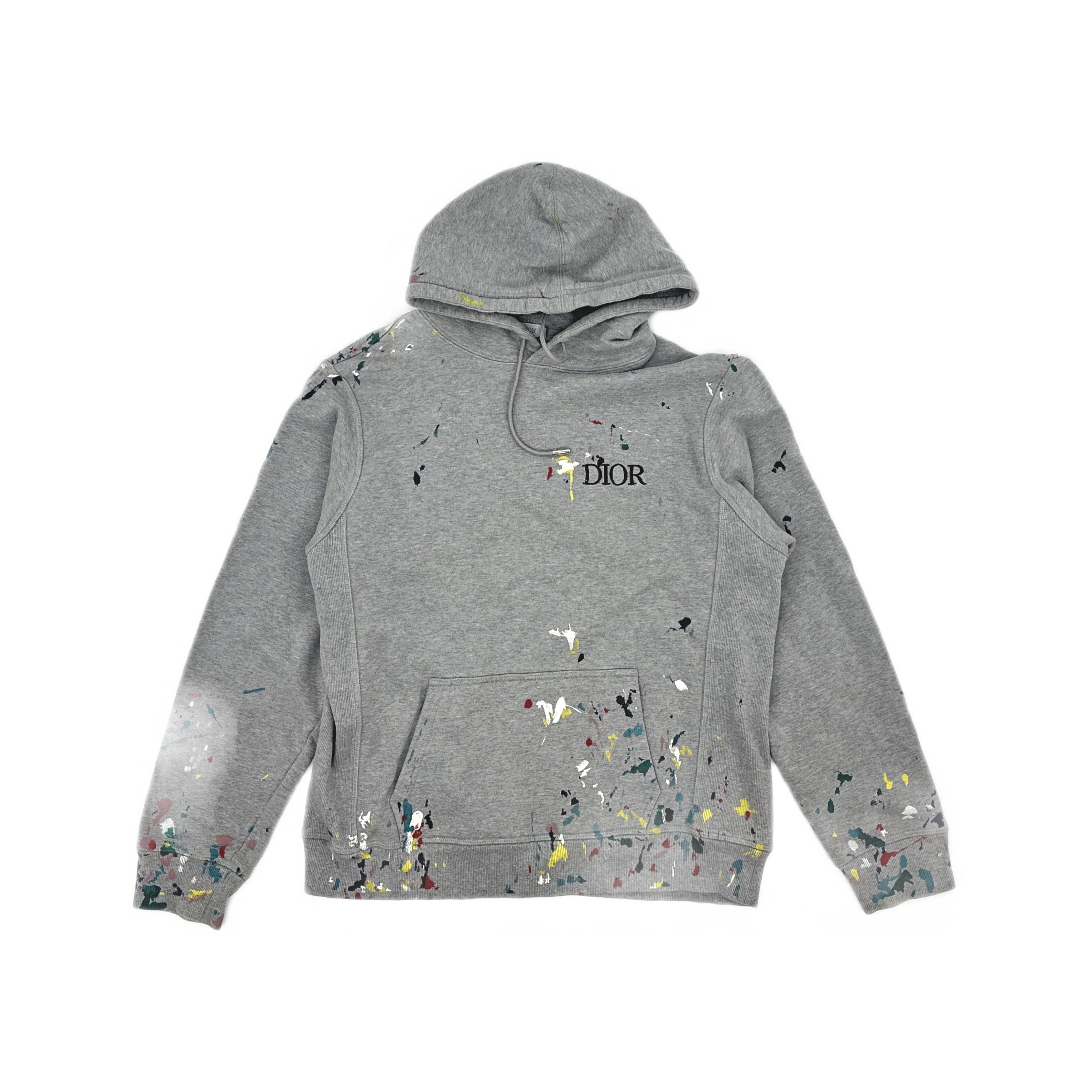Dior Dior SS21 Paint Splatter Logo Hoodie Size L Size US L / EU 52-54 / 3 - 1 Thumbnail