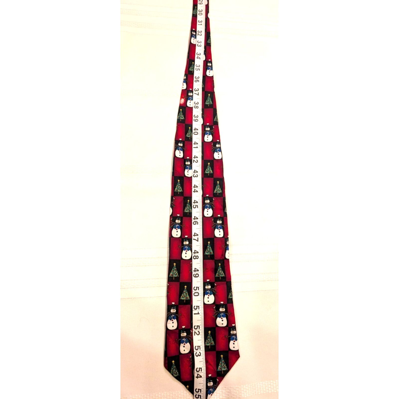 The Unbranded Brand Hallmark Yule Tie Greet Snowman Xmas Tree Necktie 100% Poly Size ONE SIZE - 5 Thumbnail