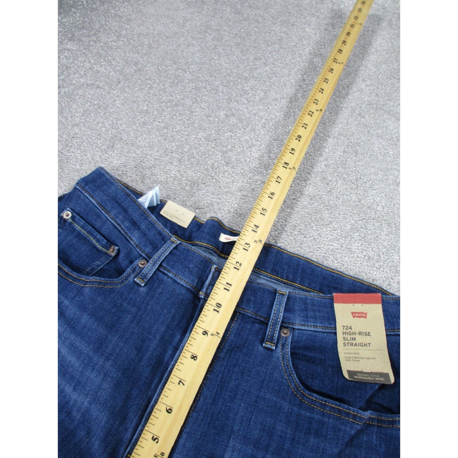 Levi's VINTAGE Levis 724 Jeans Womens 33 High Rise Slim Straight Denim NEW Size 24" / US 00 / IT 34 - 6 Thumbnail