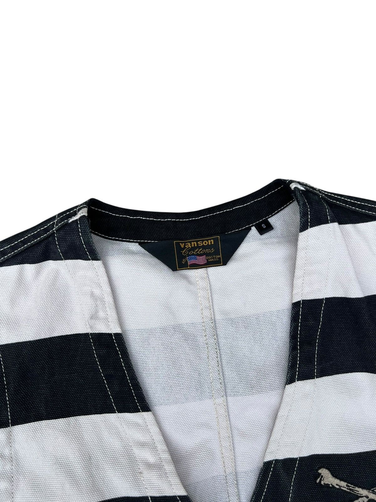 Vanson Leathers Vanson Cottons Jailer Border Striped Cotton Canvas Vest Size US S / EU 44-46 / 1 - 6 Thumbnail